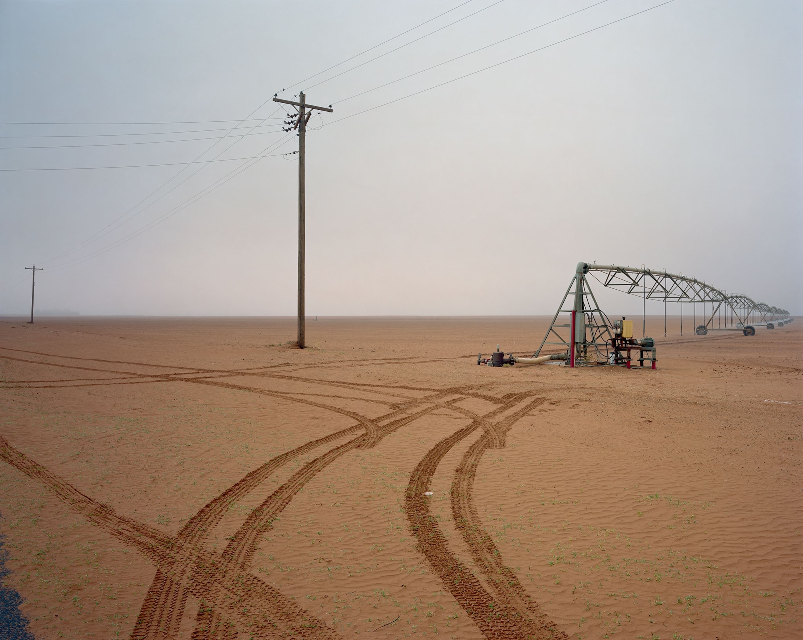 a dry cropland with irrigation