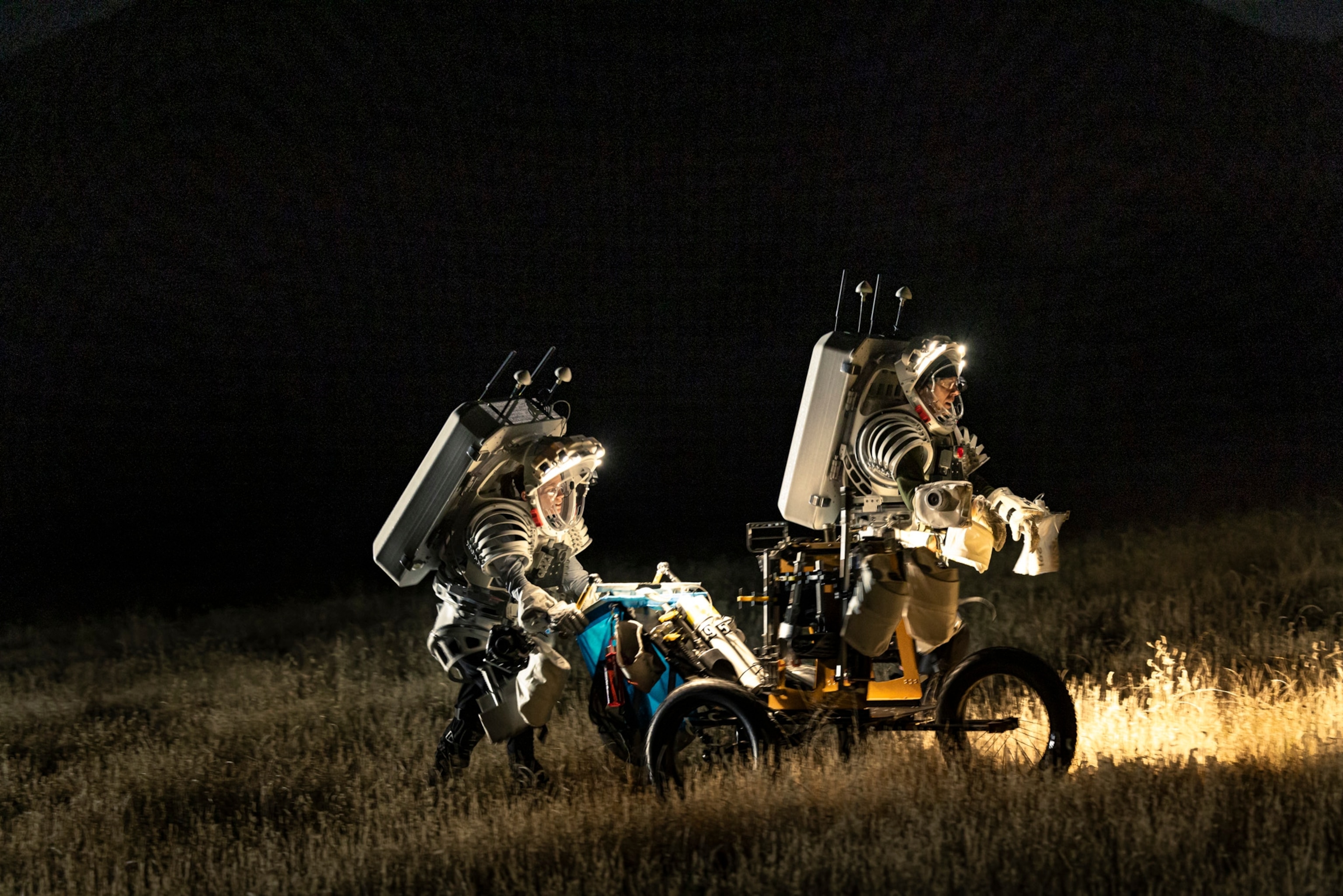 NASA astronauts Zena Cardman and Drew Feustel photographed during the JETT Field Test 3 at the San Francisco Volcanic Field