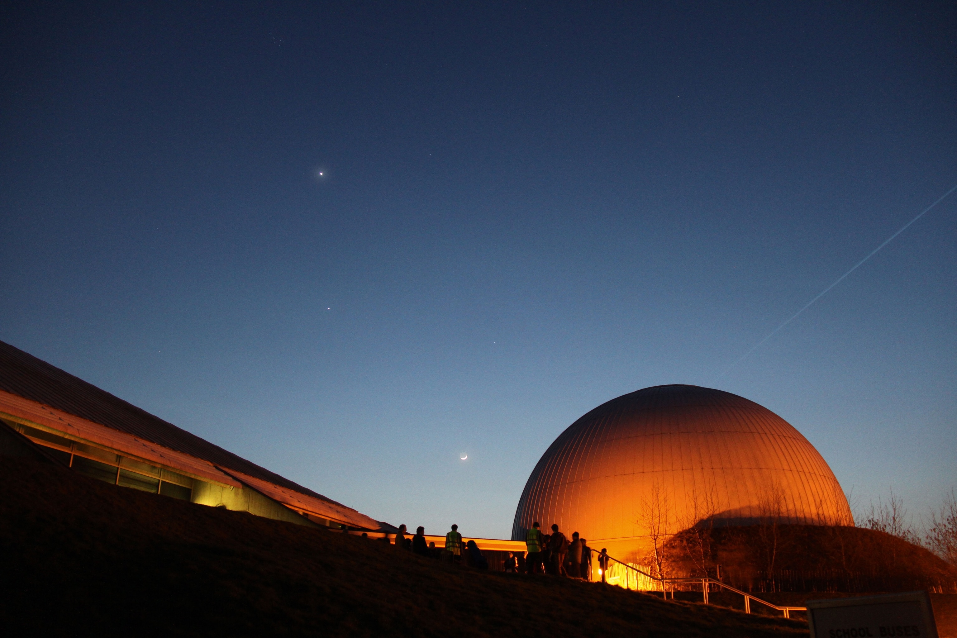 the night sky above a planetarium