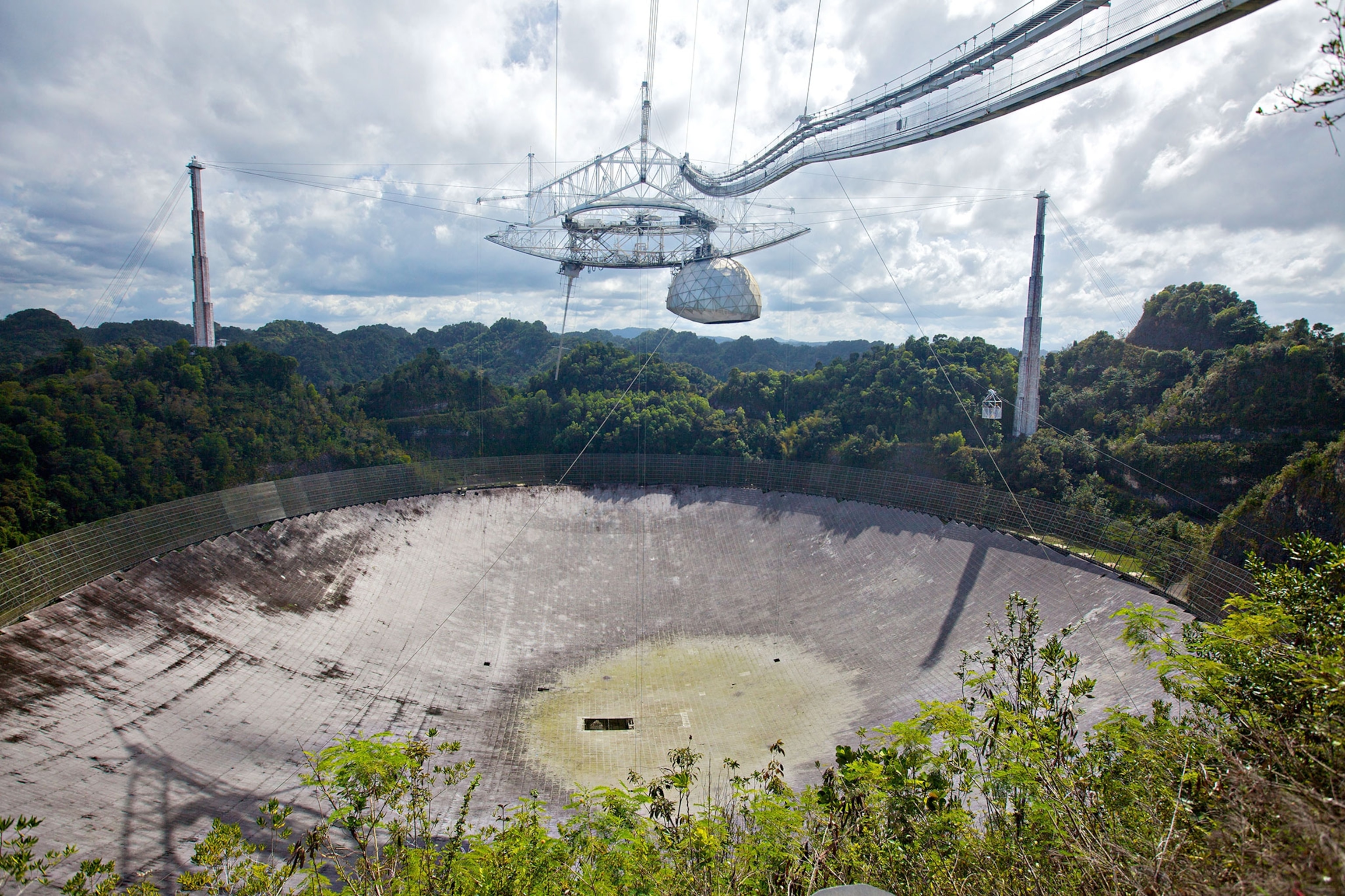 the Arecibo telescope in Puerto Rico