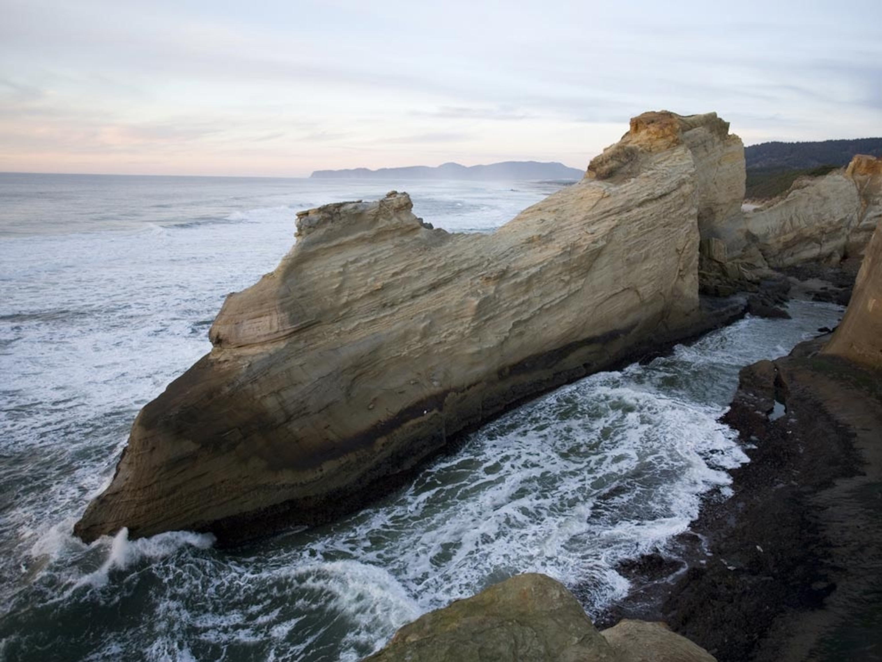 Sea stacks along beach