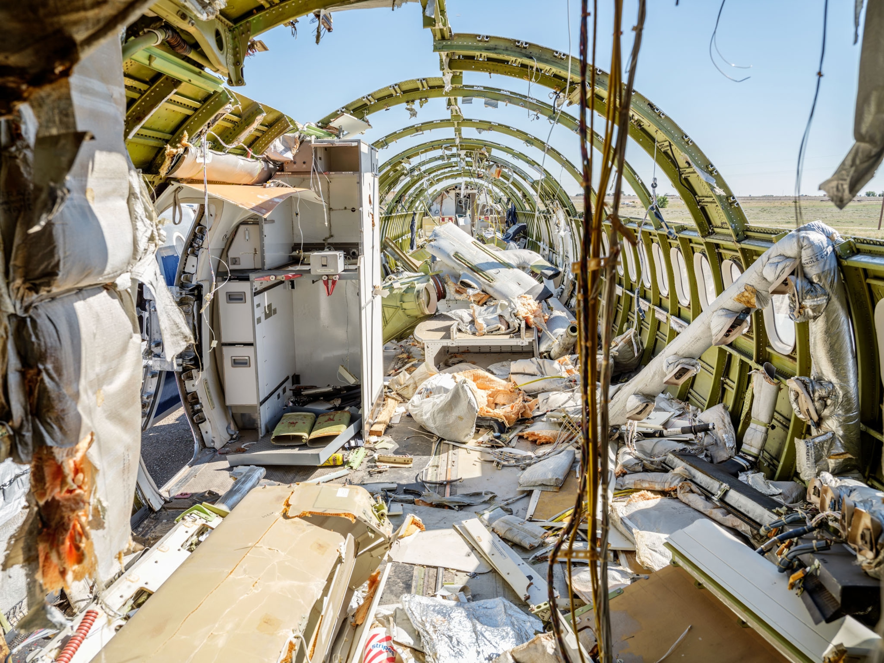 A stripped down airplane section