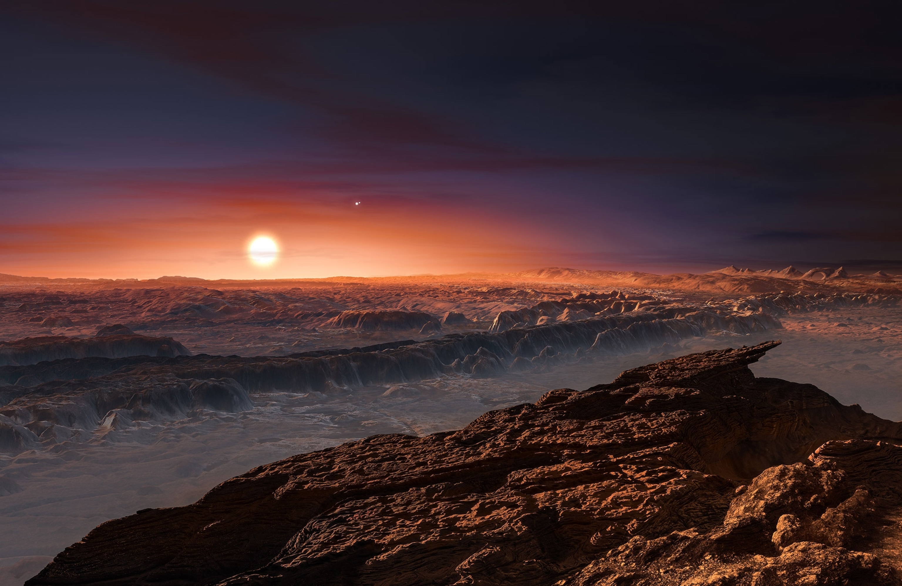 artist's impression of the new planet Proxima b