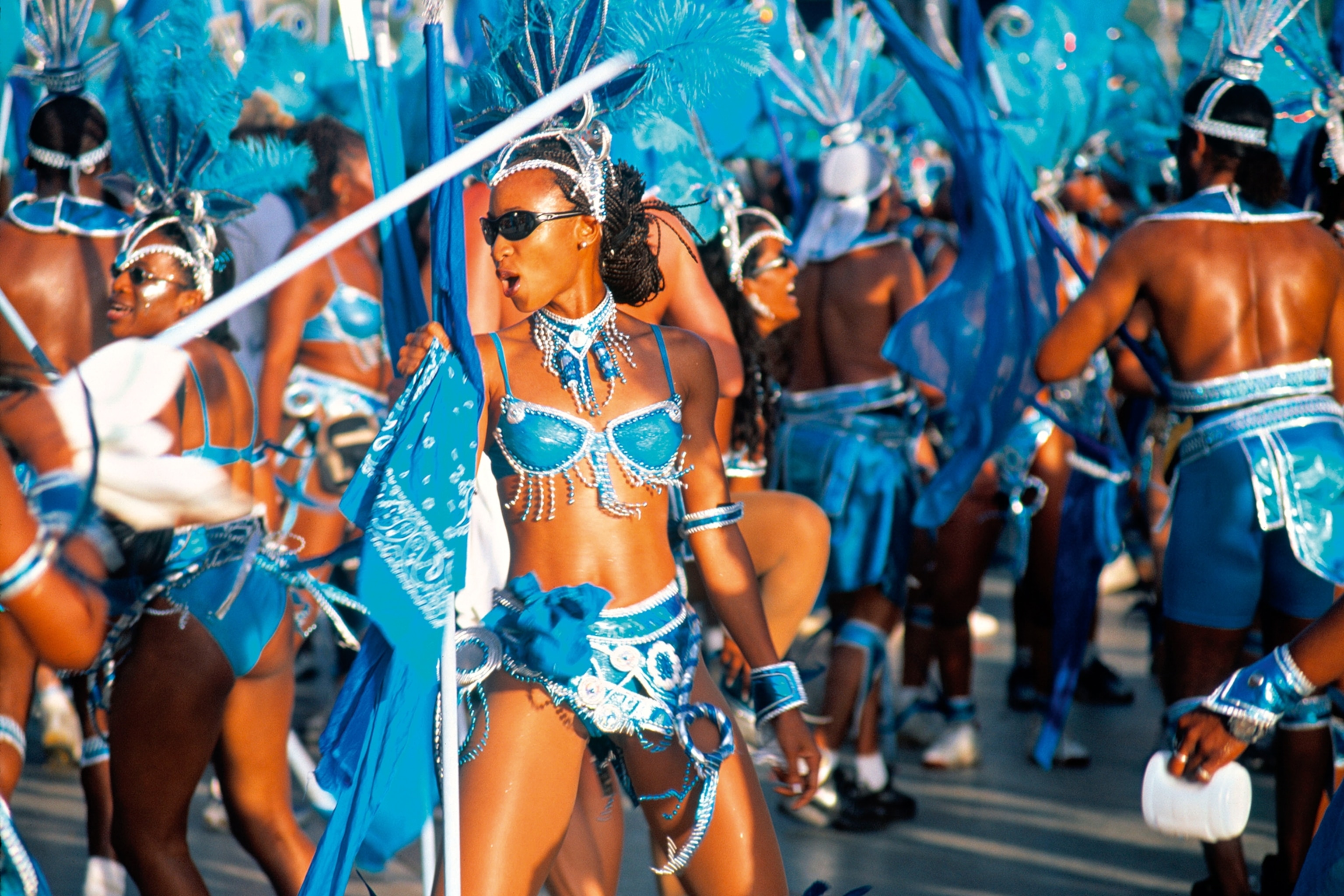 a woman dancing in a parade