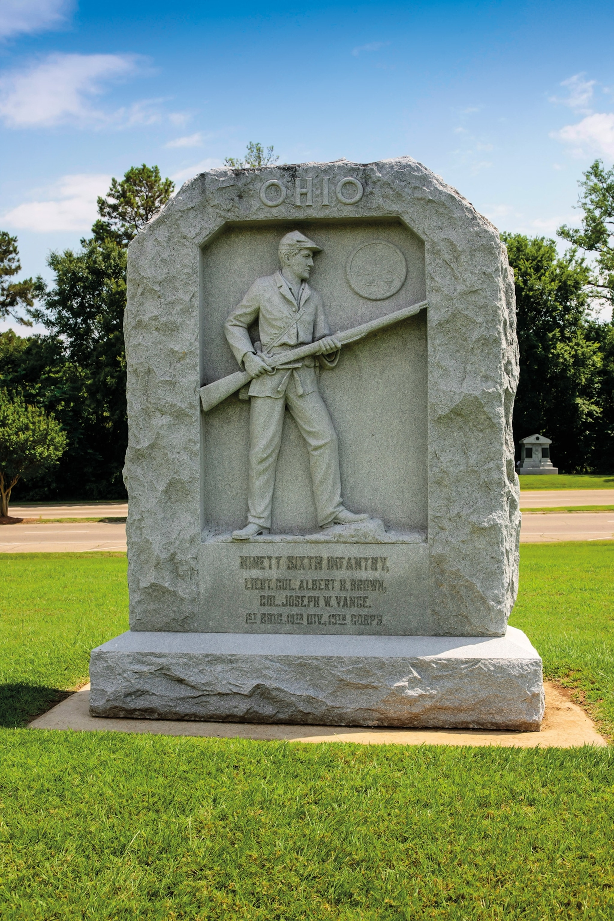 Erected in the 1900s, this monument is one of many to commemorate the valor of Ohio soldiers at Vicksburg.