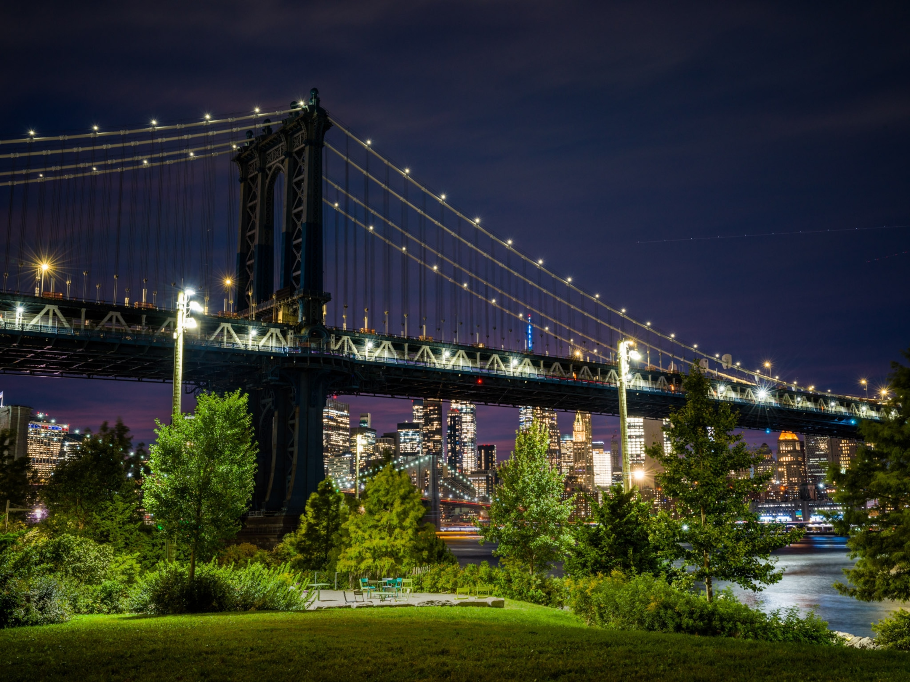 The Manhattan Bridge seen from John Street Park in Brooklyn, NY on Sept. 29, 2022.