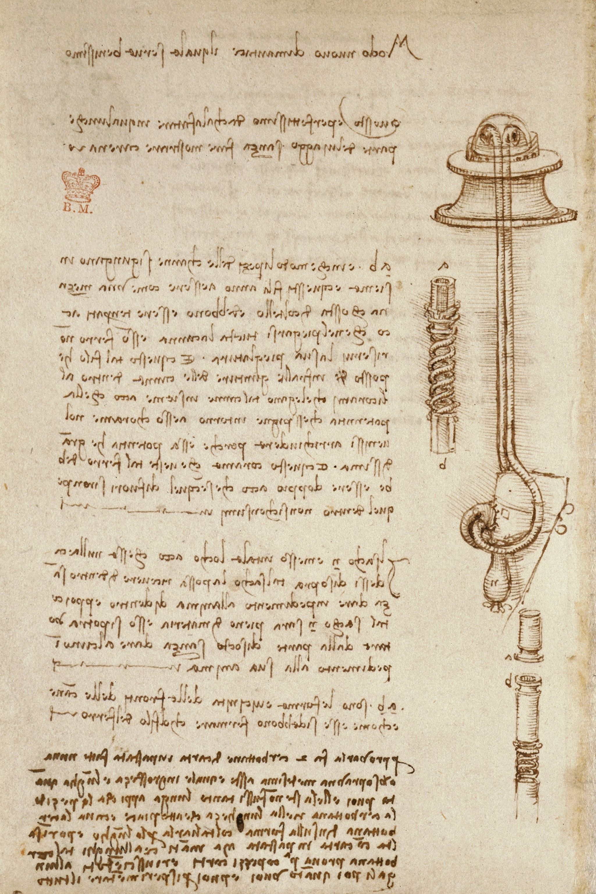 An illustration of text and a diving apparatus on the right column