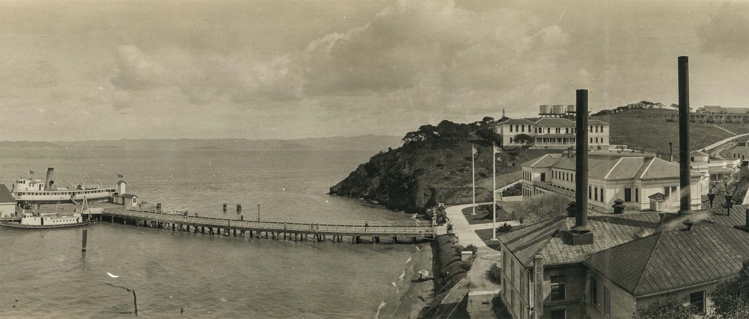 A sweeping view of the Angel Island Immigration Station taken in 1915 captures how it appeared during its three decades of operation.