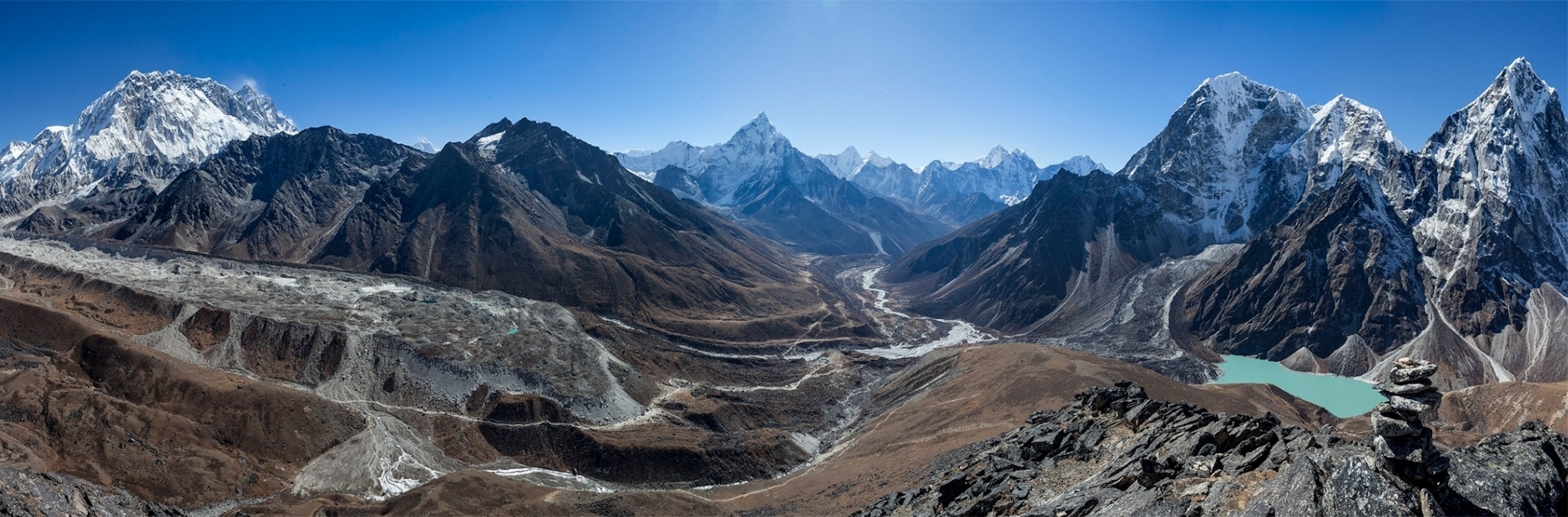 panorama of ridged terrain.