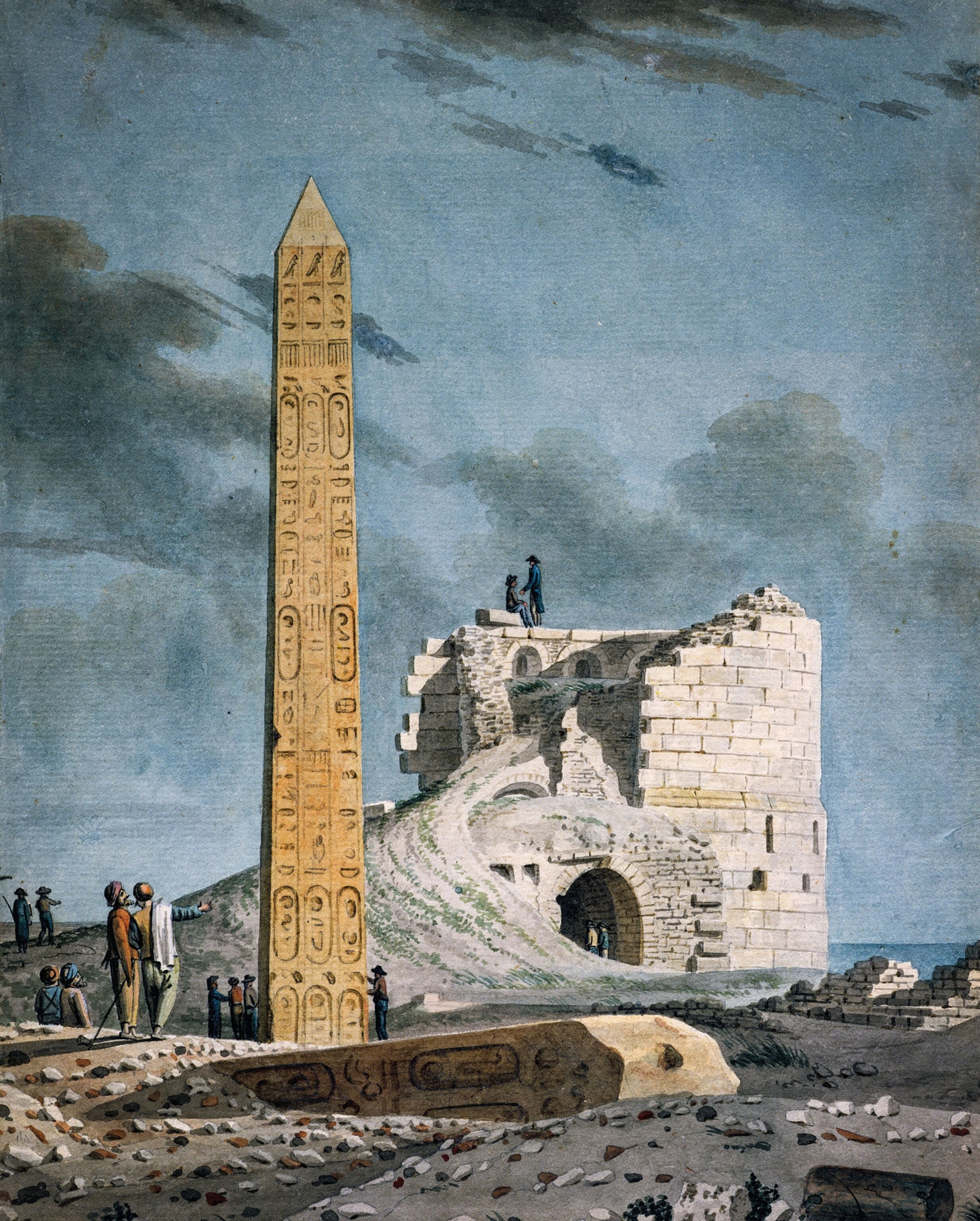 A painting of an obelisk