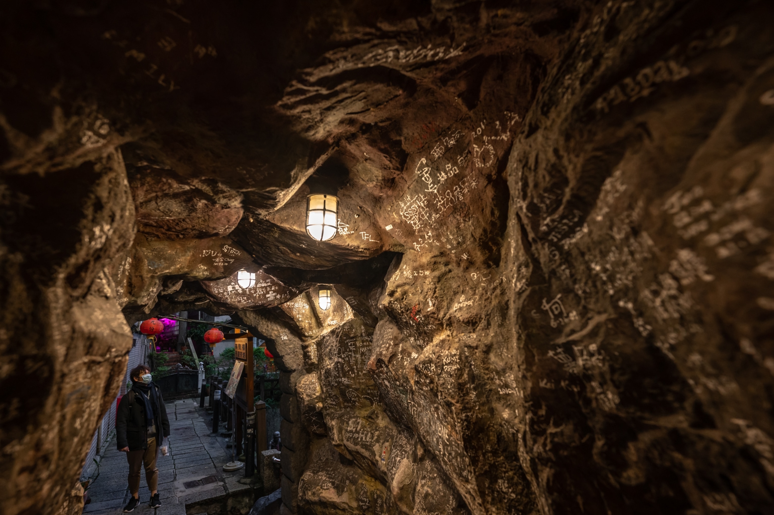 Visitors explore secret underground tunnels