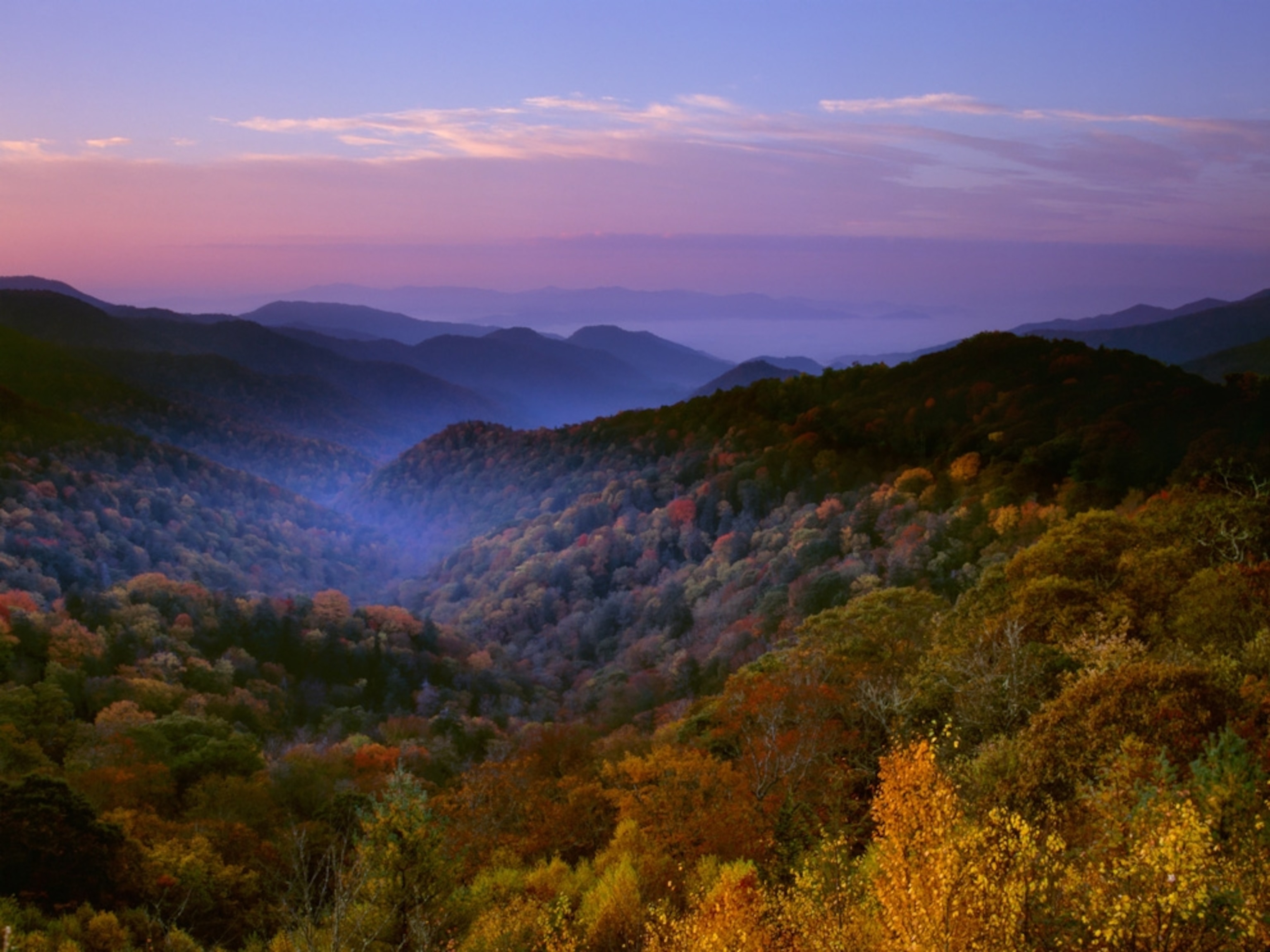 sunset over Great Smoky Mountains National Park
