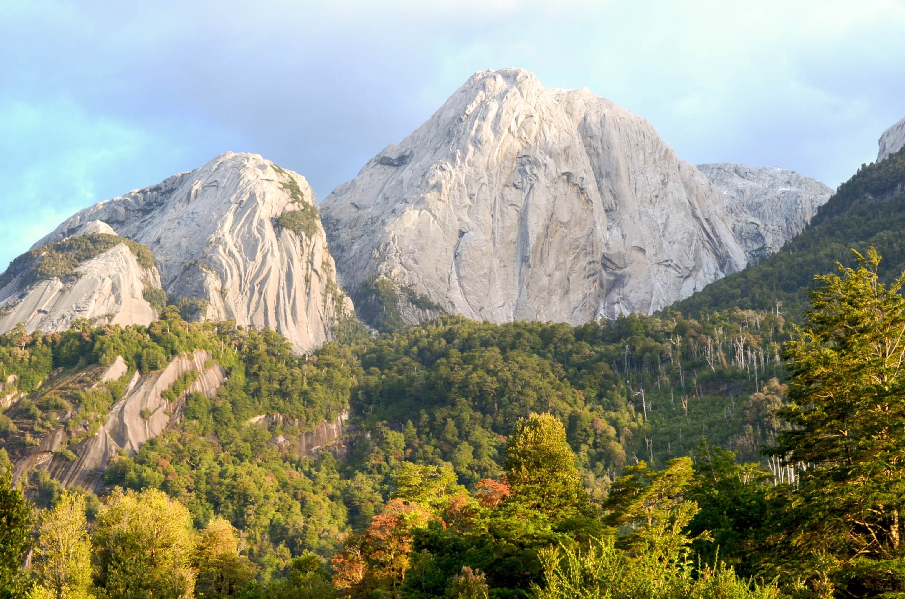 Granite mountains in the Cochamó Valley, Lakes Region of Southern Chile.