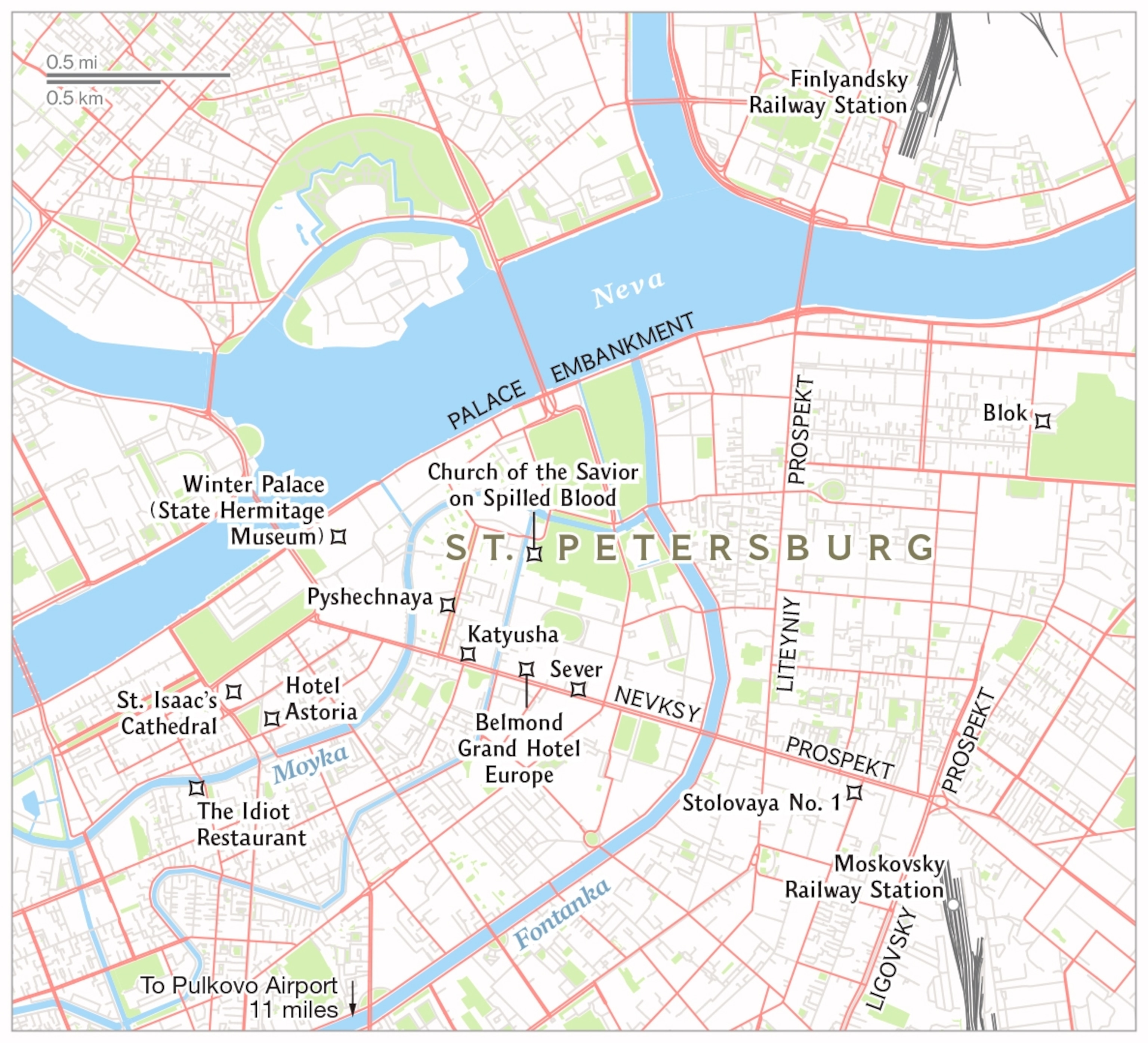 map of Saint Petersburg