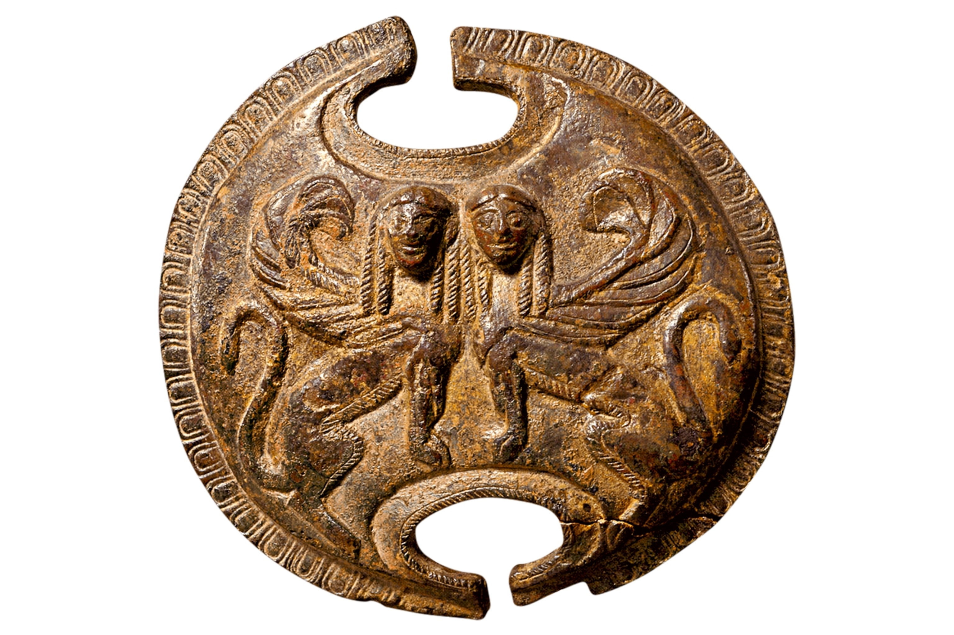 a bronze hoplite shield