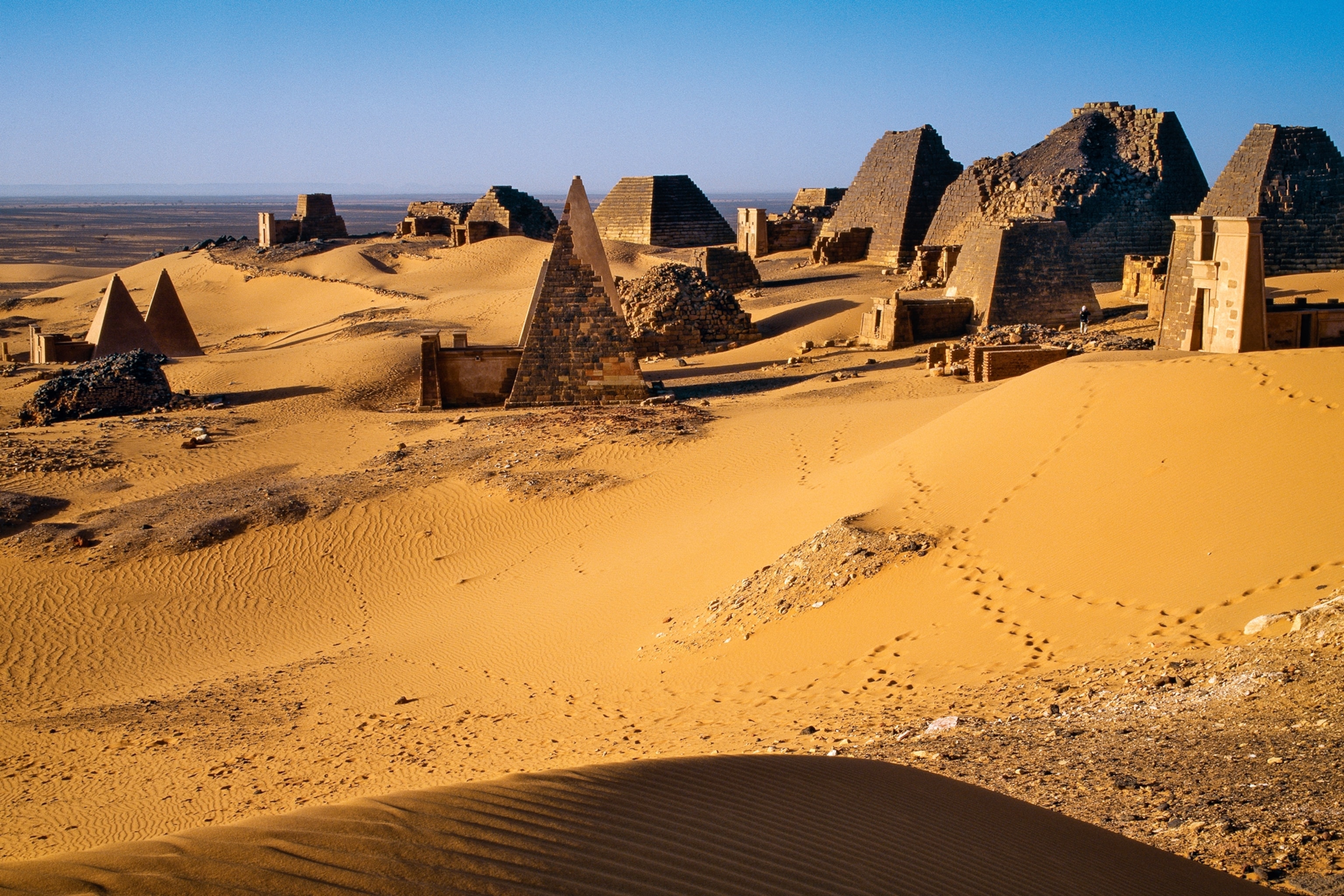 pyramids left by Nubian kings at the site of Meroë
