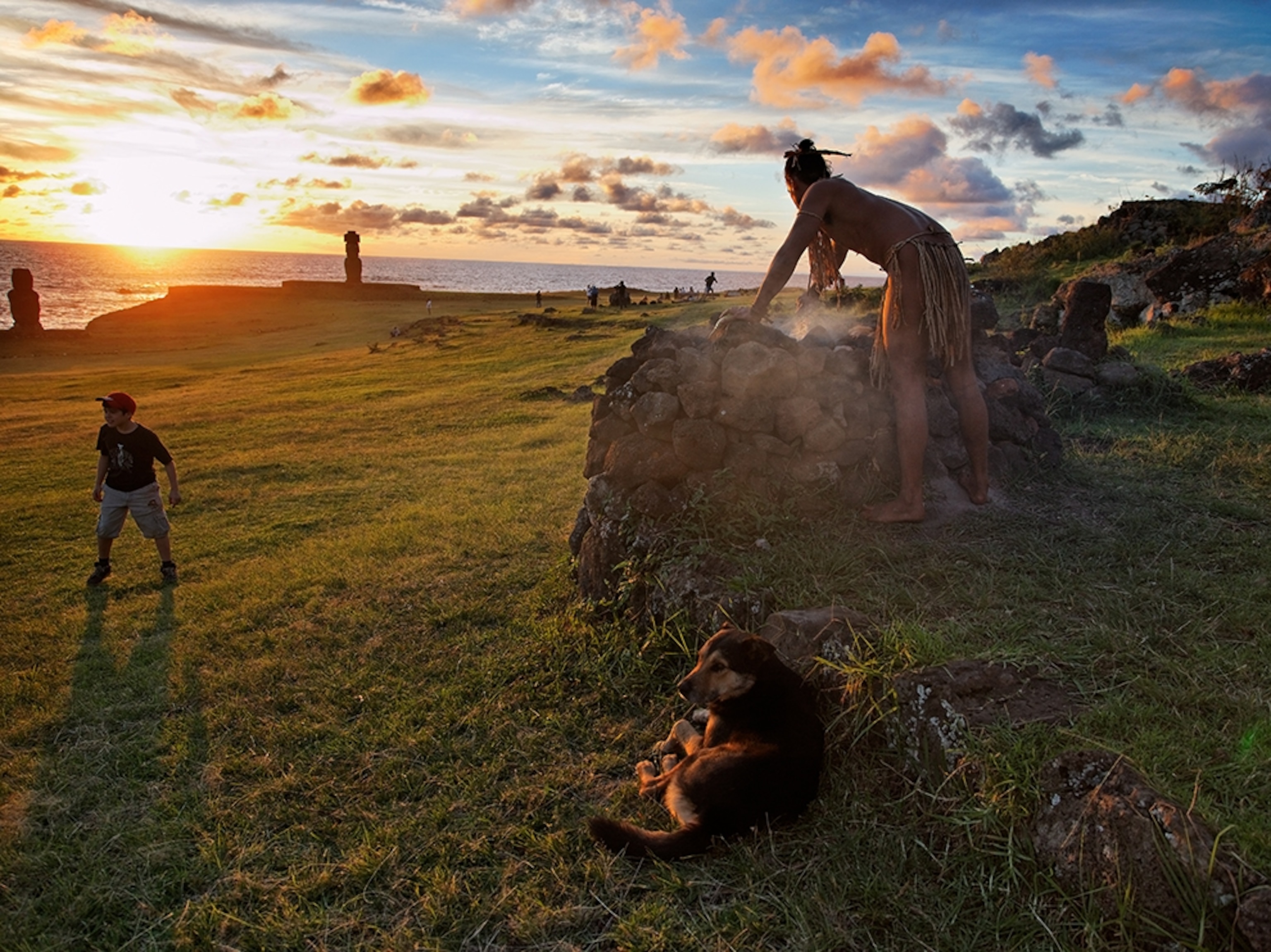 Ahu Tahai area on Easter Island