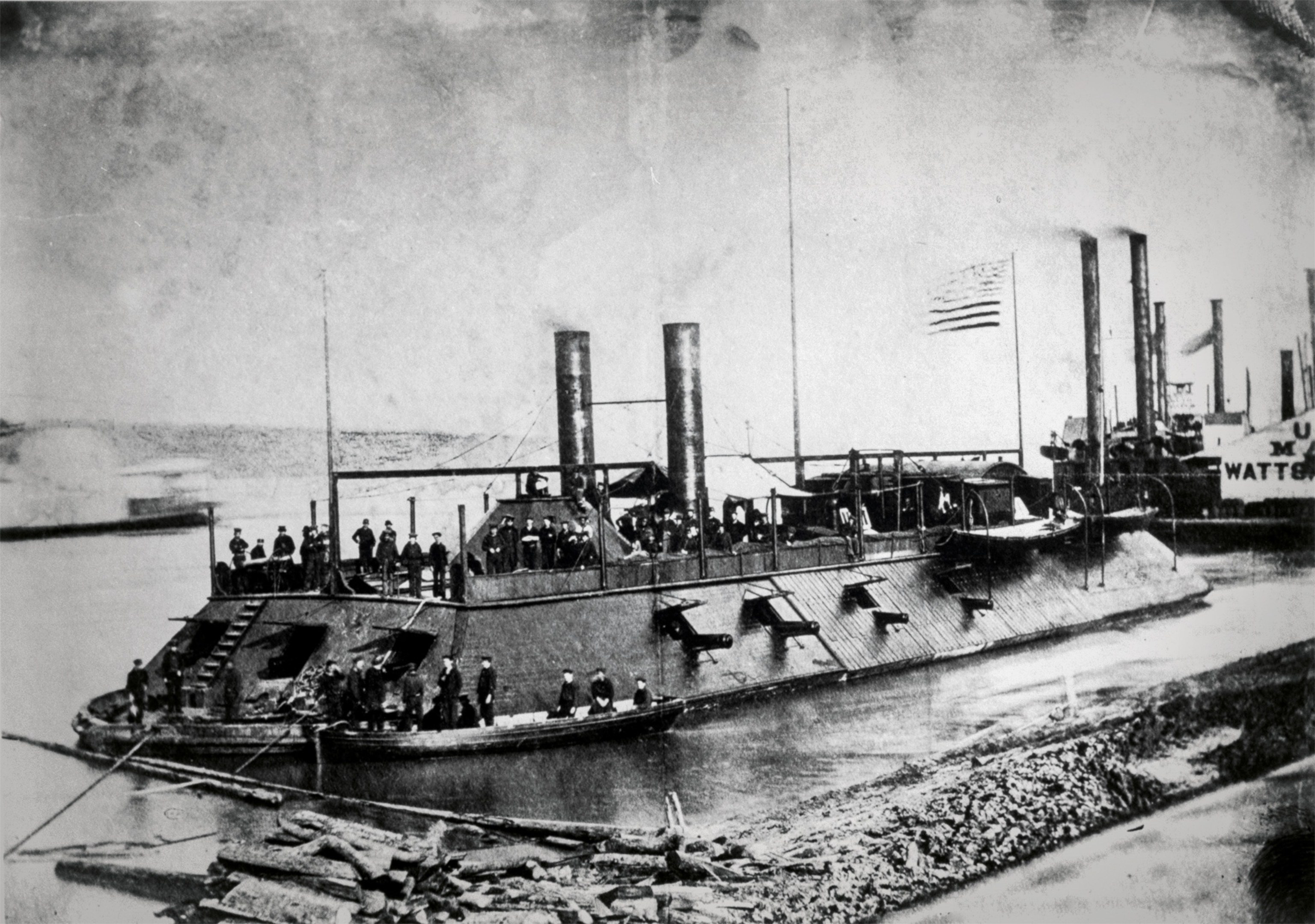 The U.S.S Cairo was commissioned in January 1862 as part of the Union Army's western gunboat flotilla, commanded by Andrew Hull Foote.