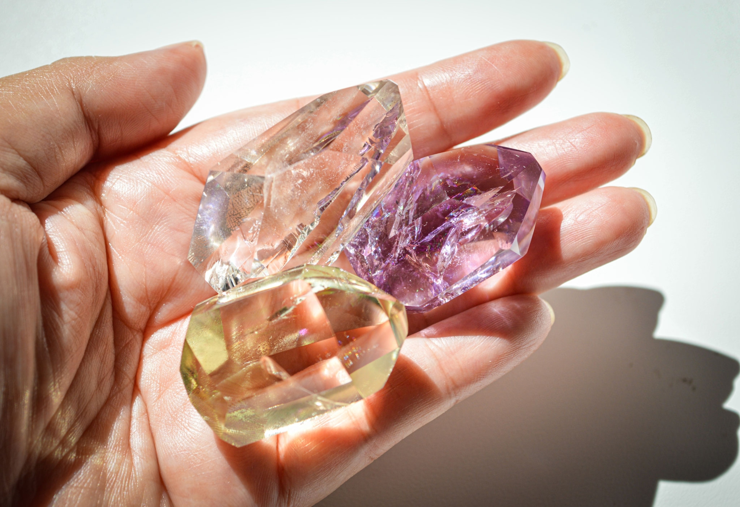 crystals in a hand