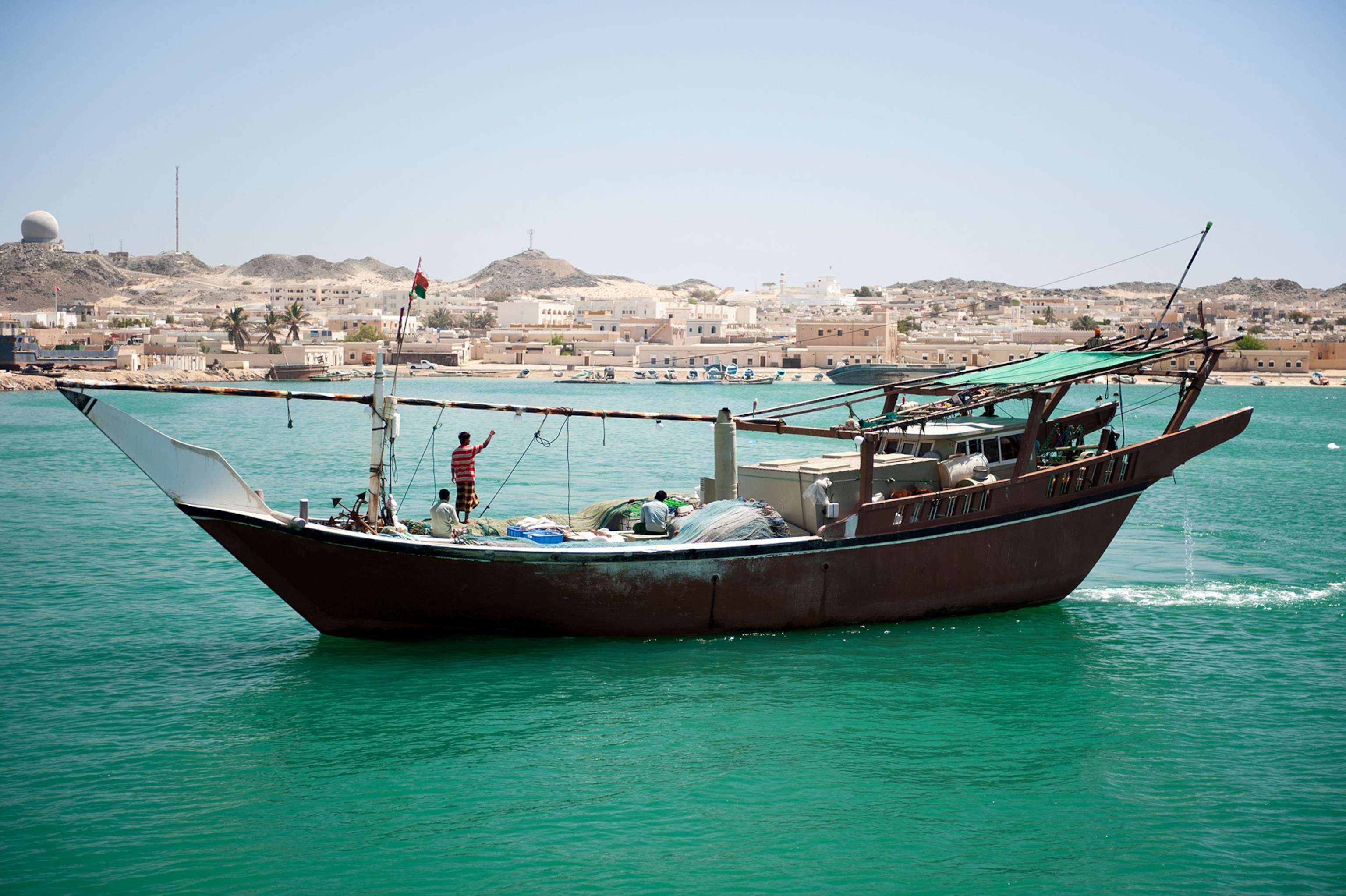 Dhow in the harbour on Masirah Island, Oman