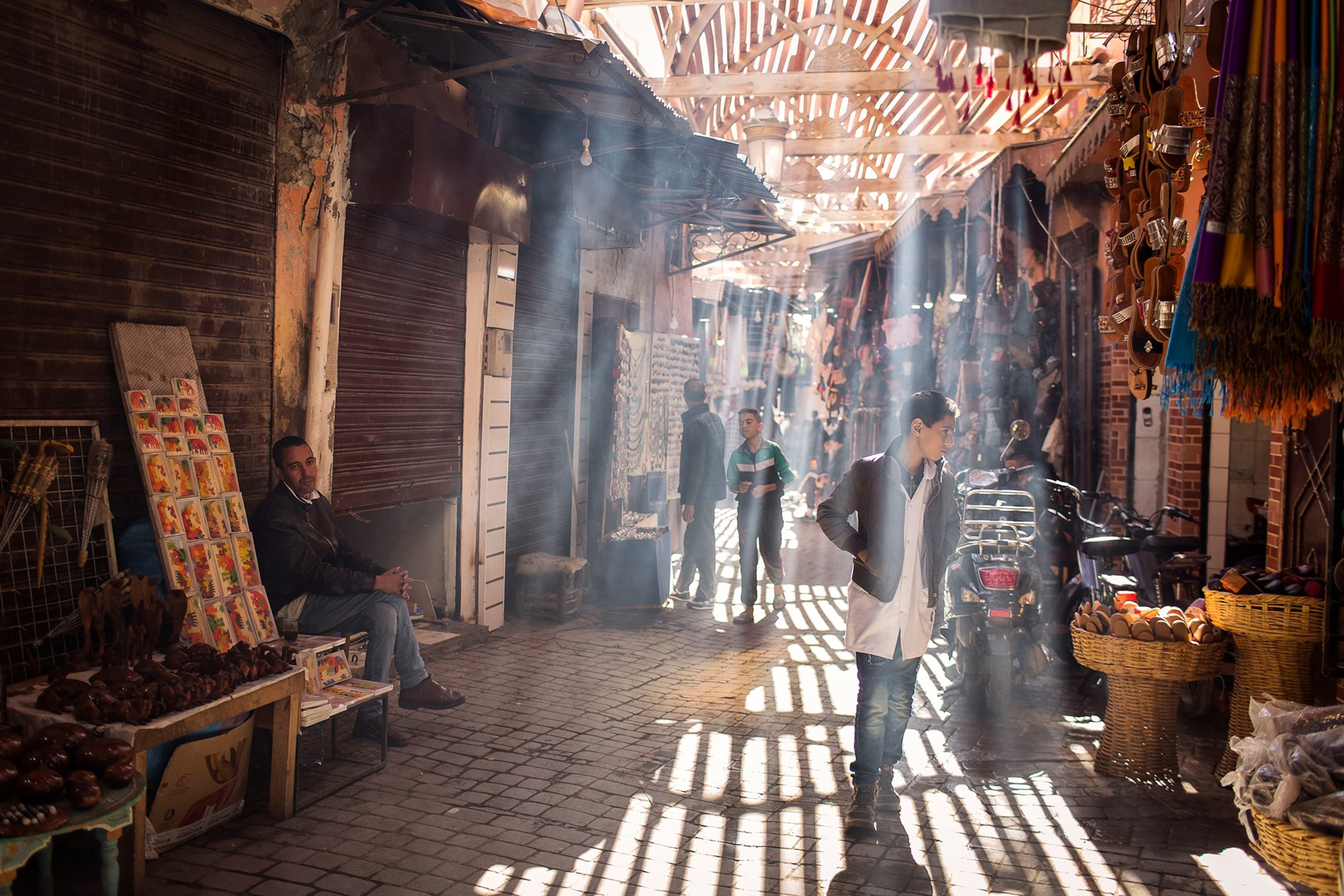 a street in the Marrakech Medina in Morocco