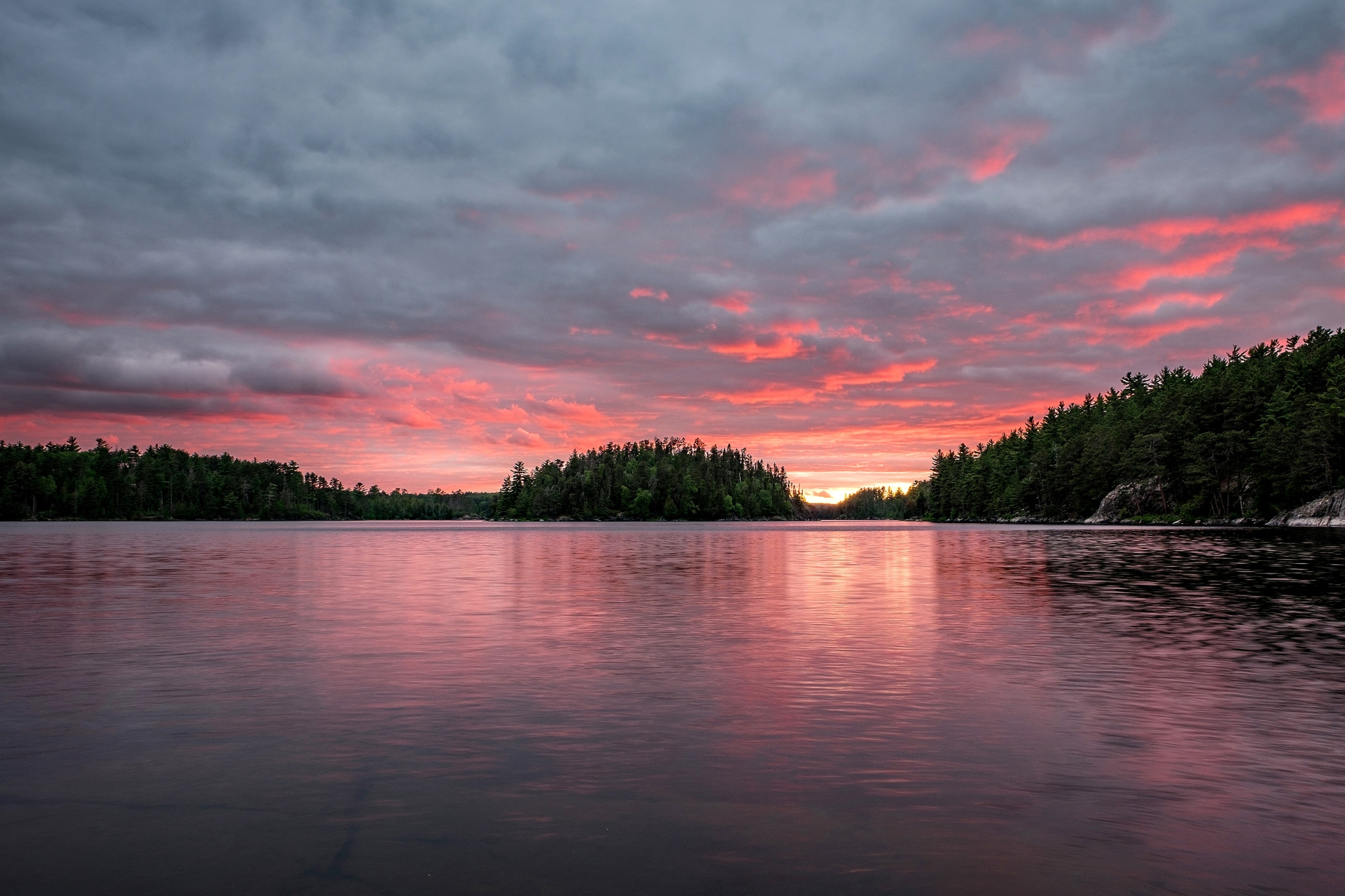 sunset in Voyageurs National Park, Minnesota