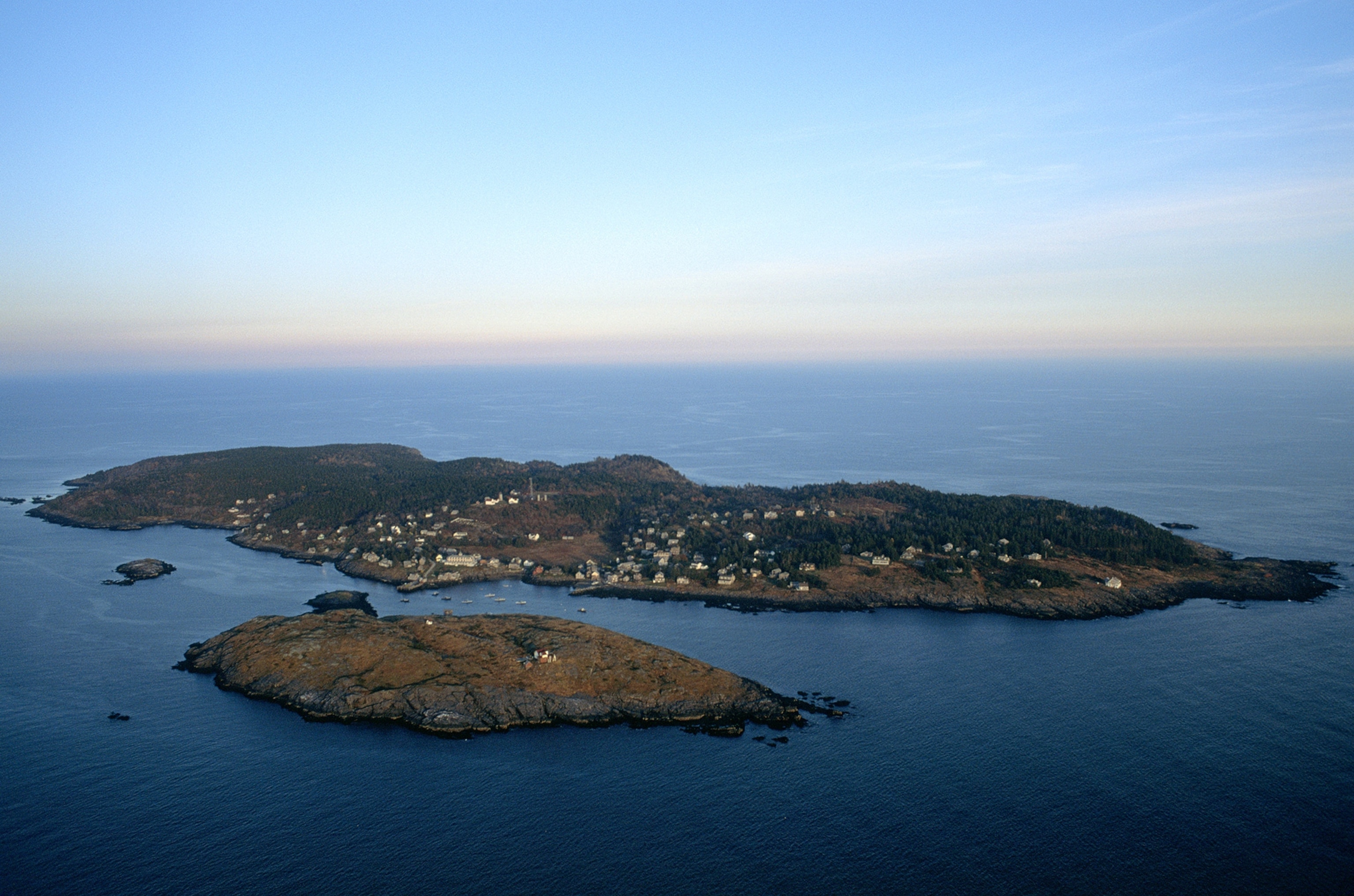 Areal of Monhegan Island and the smaller Manana Island in the Gulf