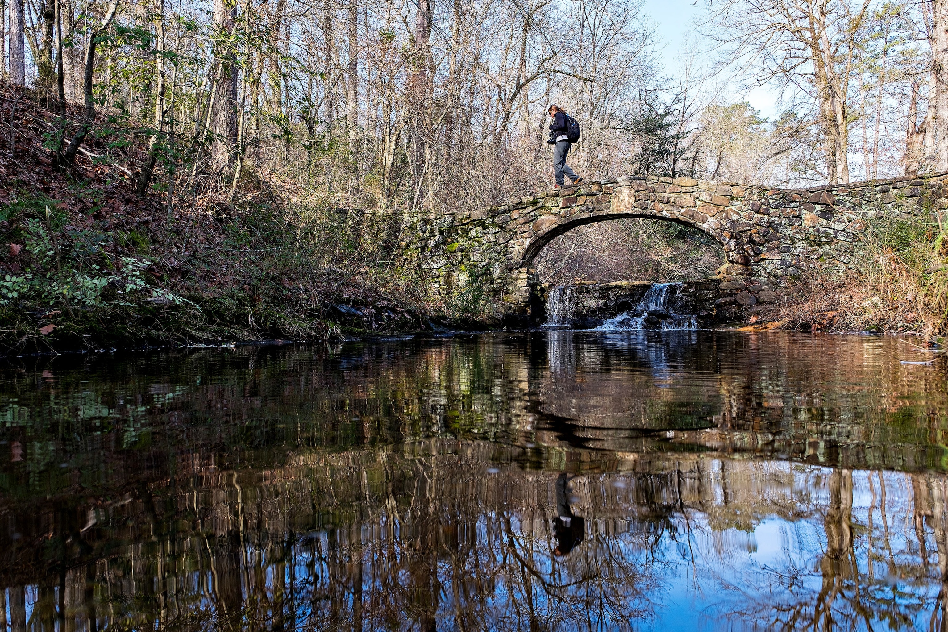 The footbridge in Hot Springs National Park
