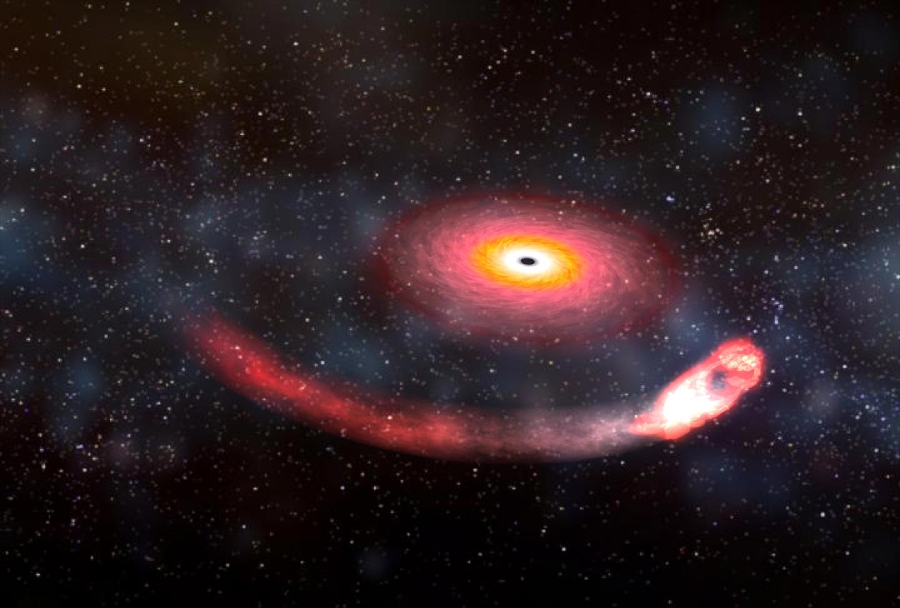 black hole devours a neutron star