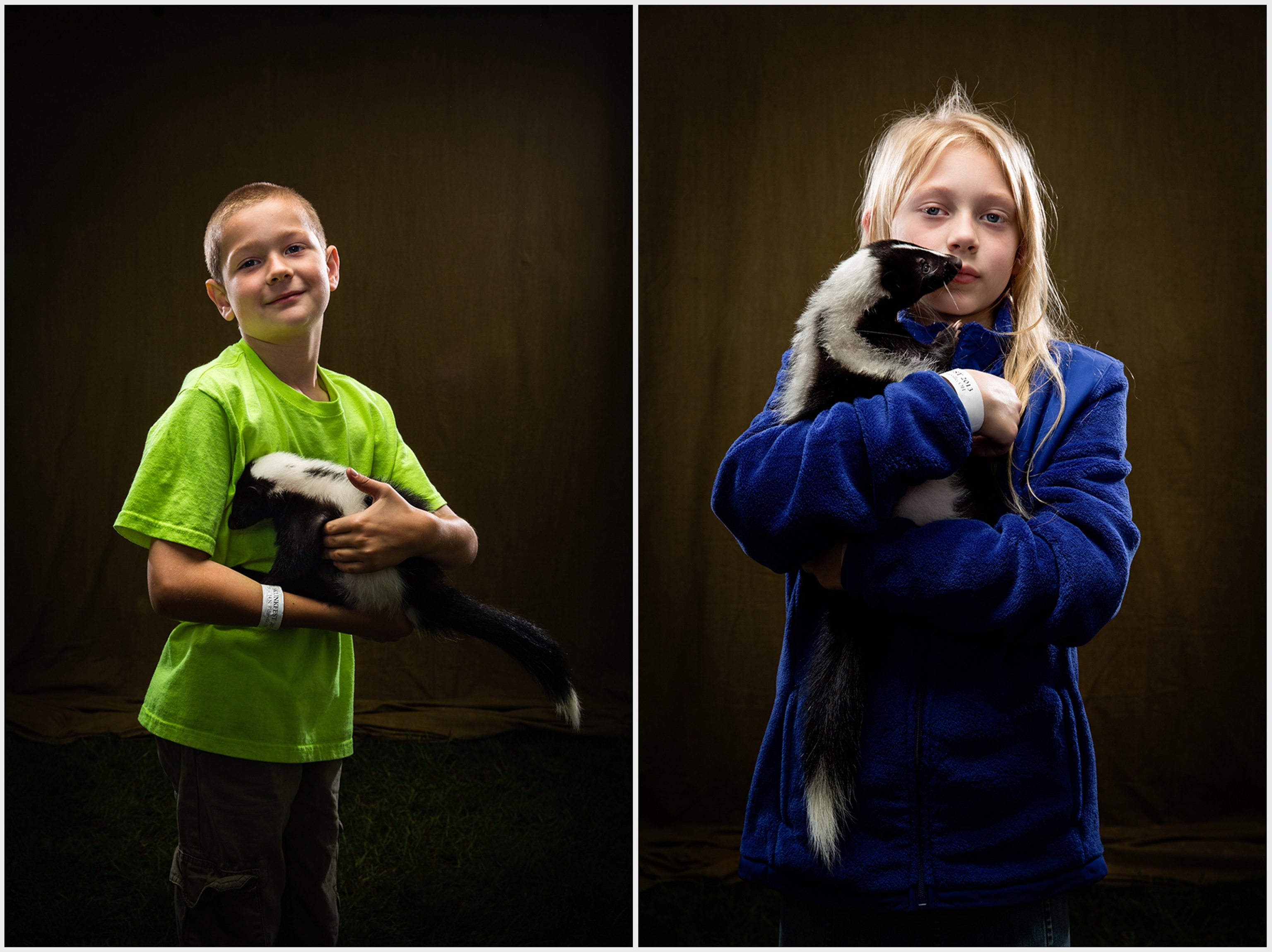8 year-old Maverick Anderson and his 9 year-old sister Maggie each care for their skunk Loki.