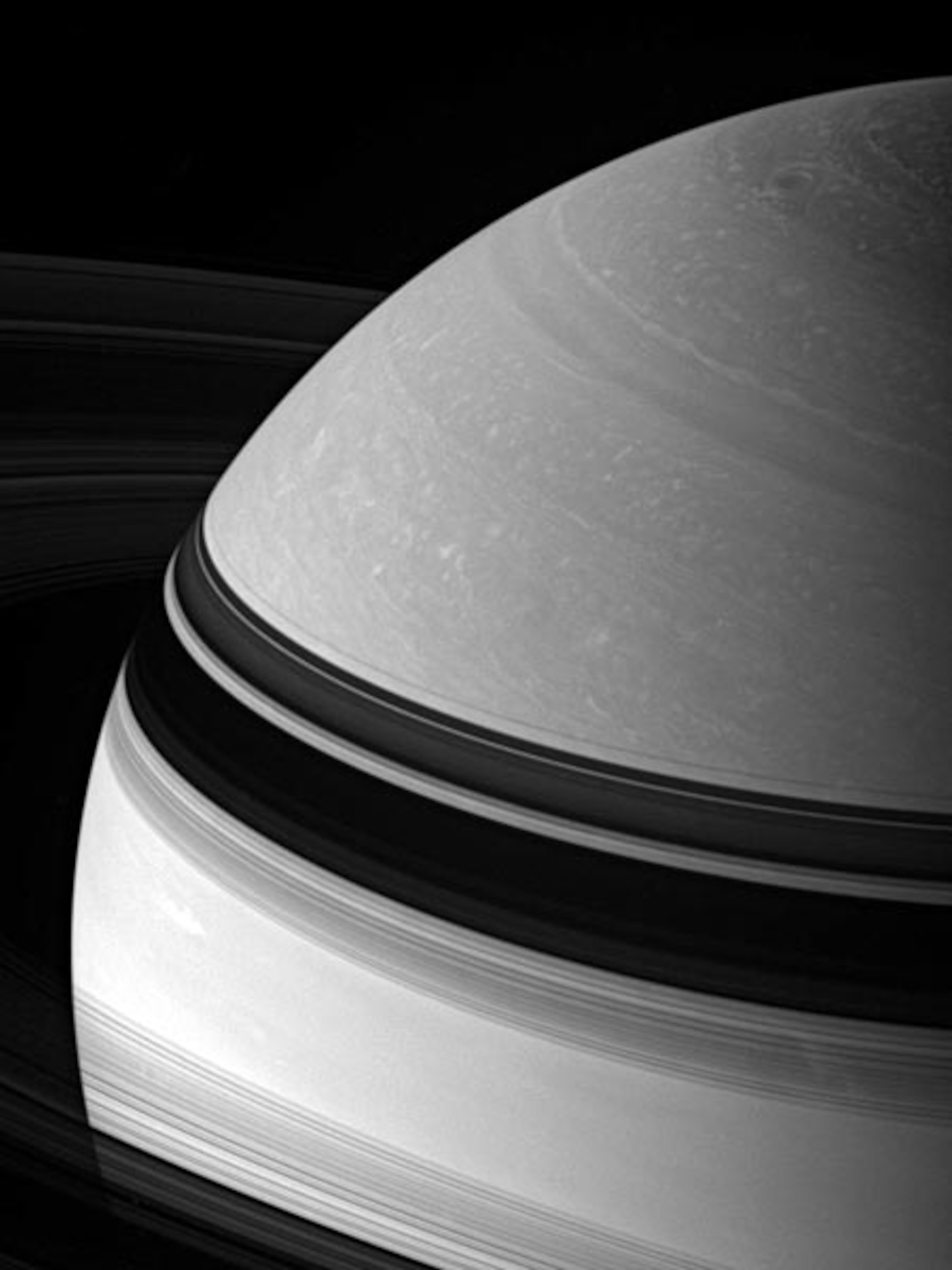 Swirling clouds on Saturn