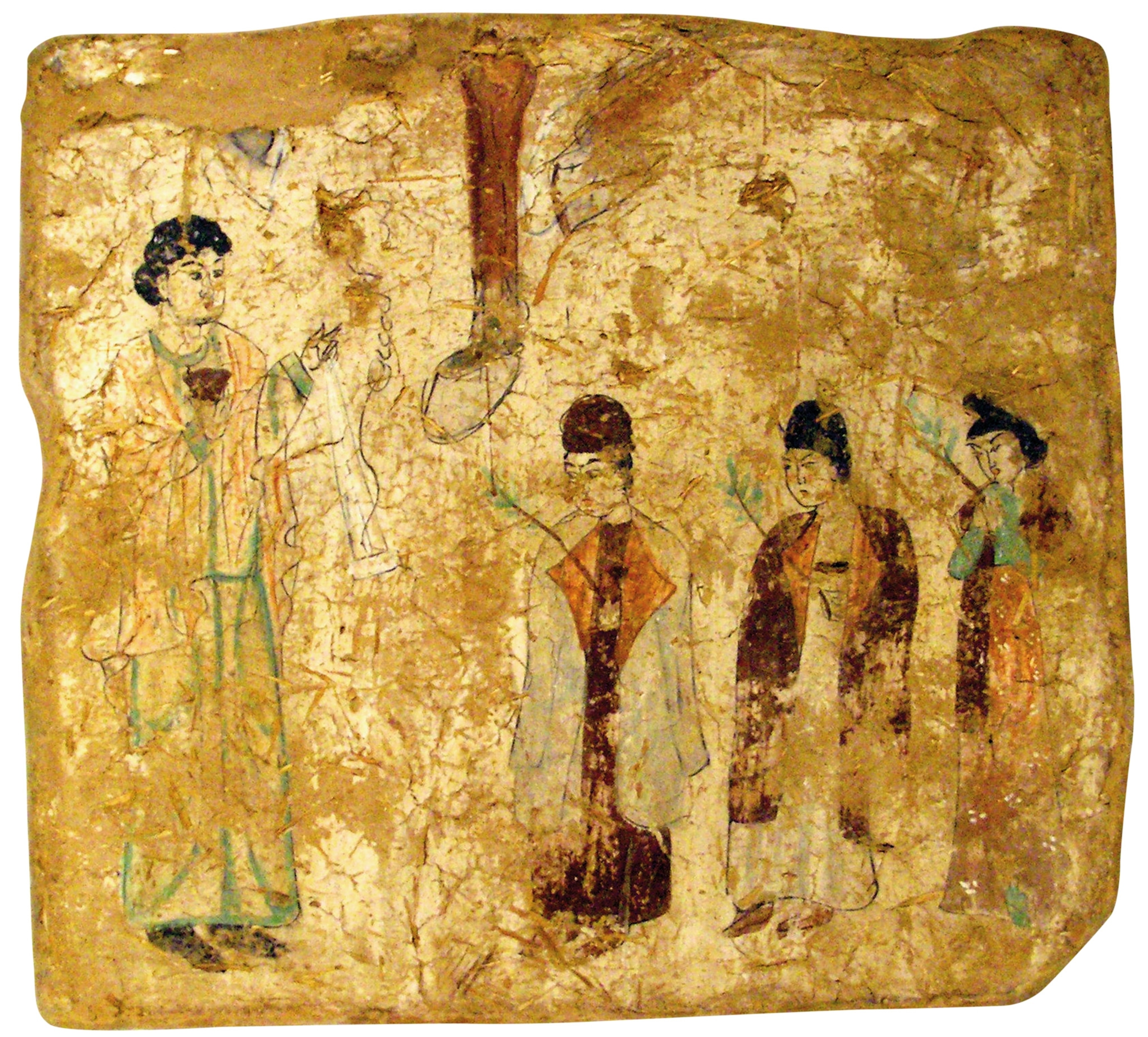A painting of men in traditional robes