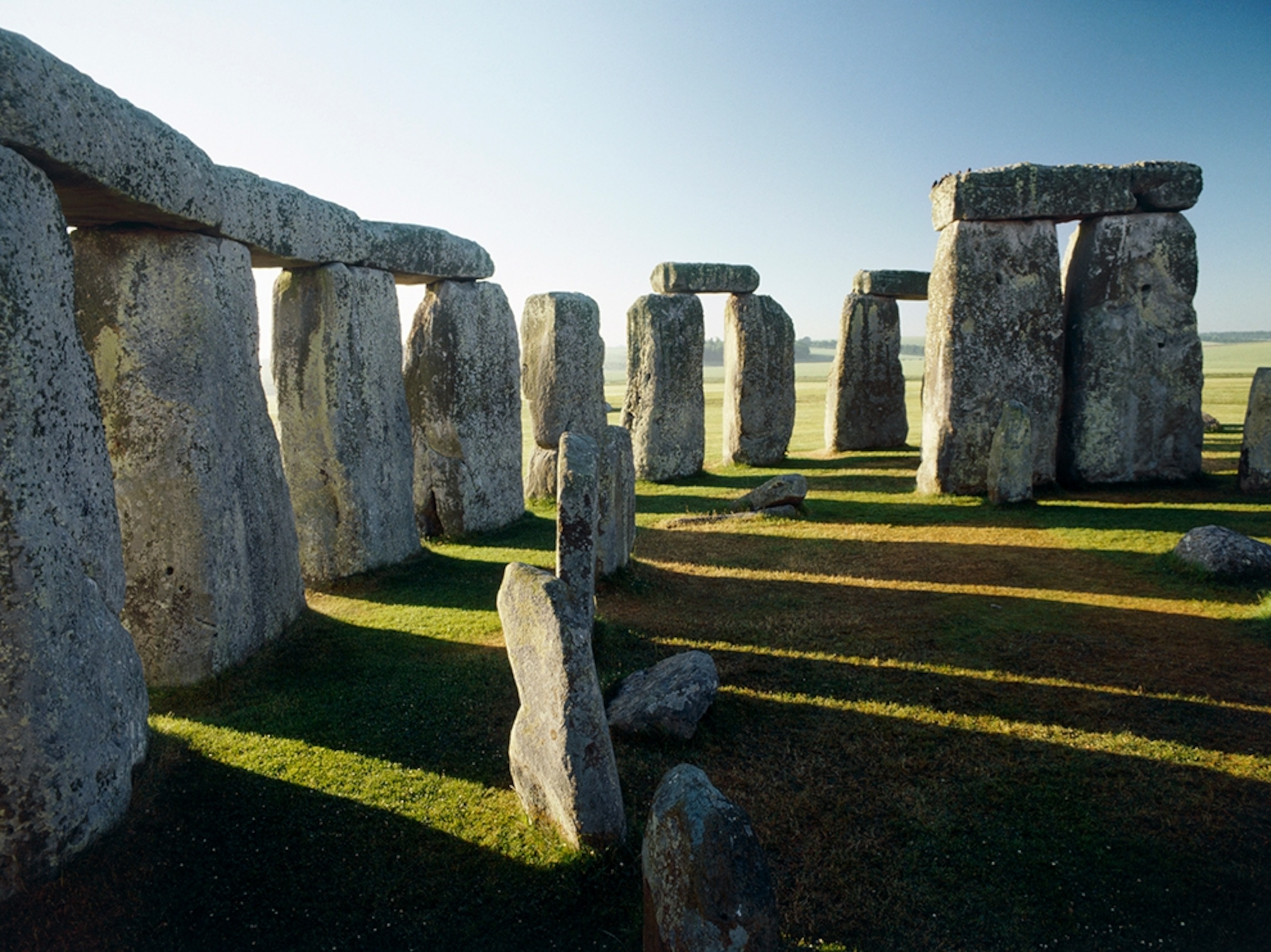sarsen circle bluestones and one trilithon, Stonehenge