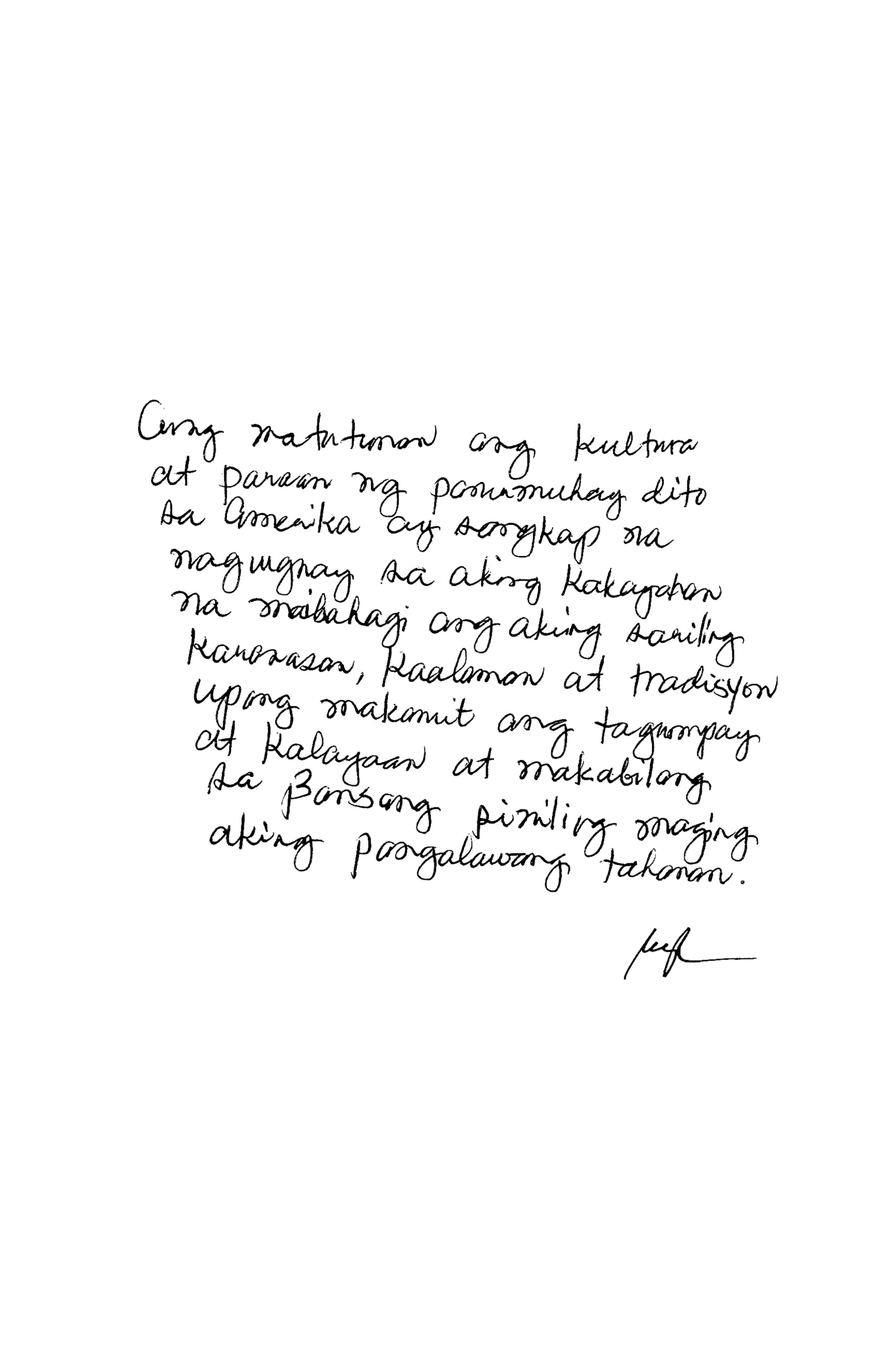 handwritten note