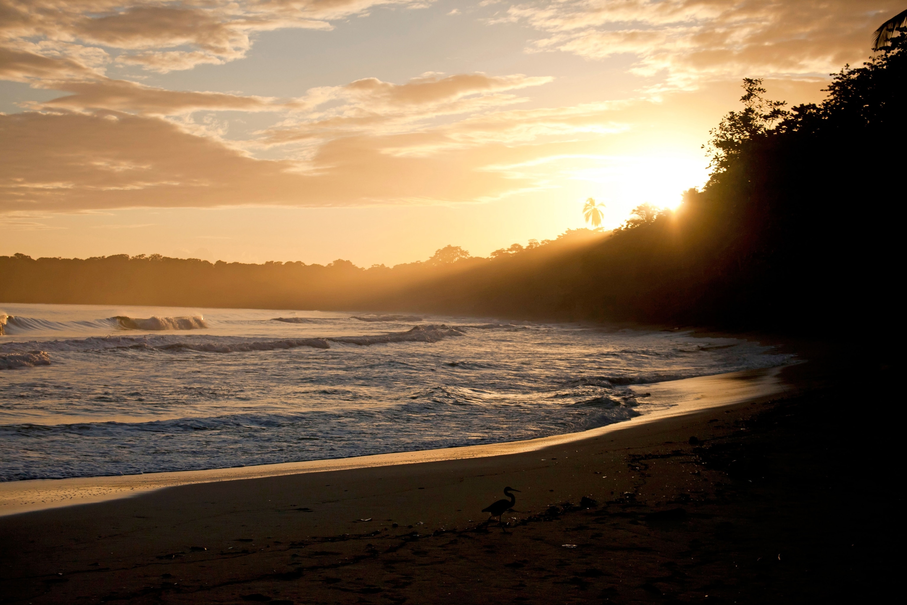 sunset at Playa Blanca Beach and Cahuita National Park, Costa Rica