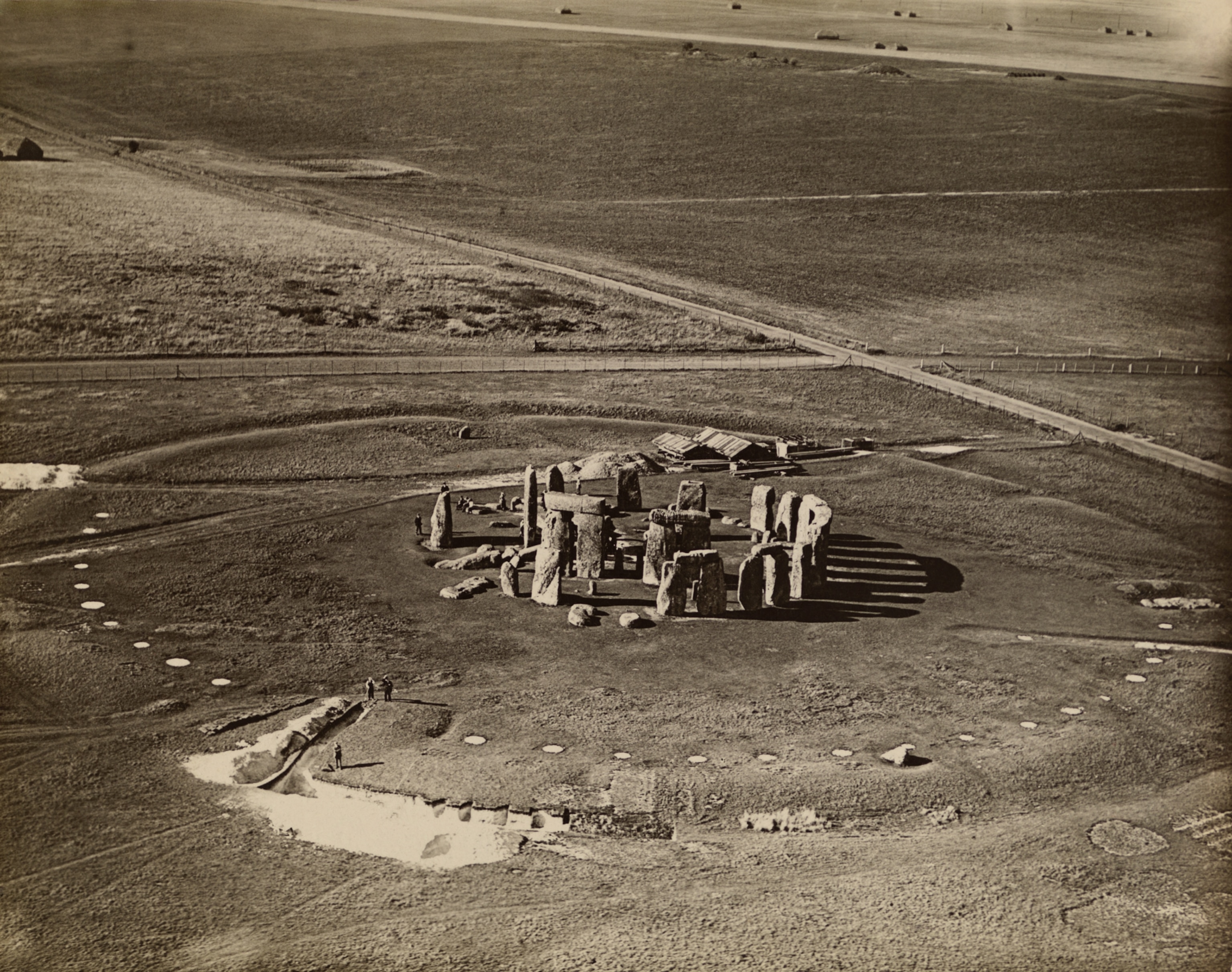 Picture of aerial photo of Stonehenge.