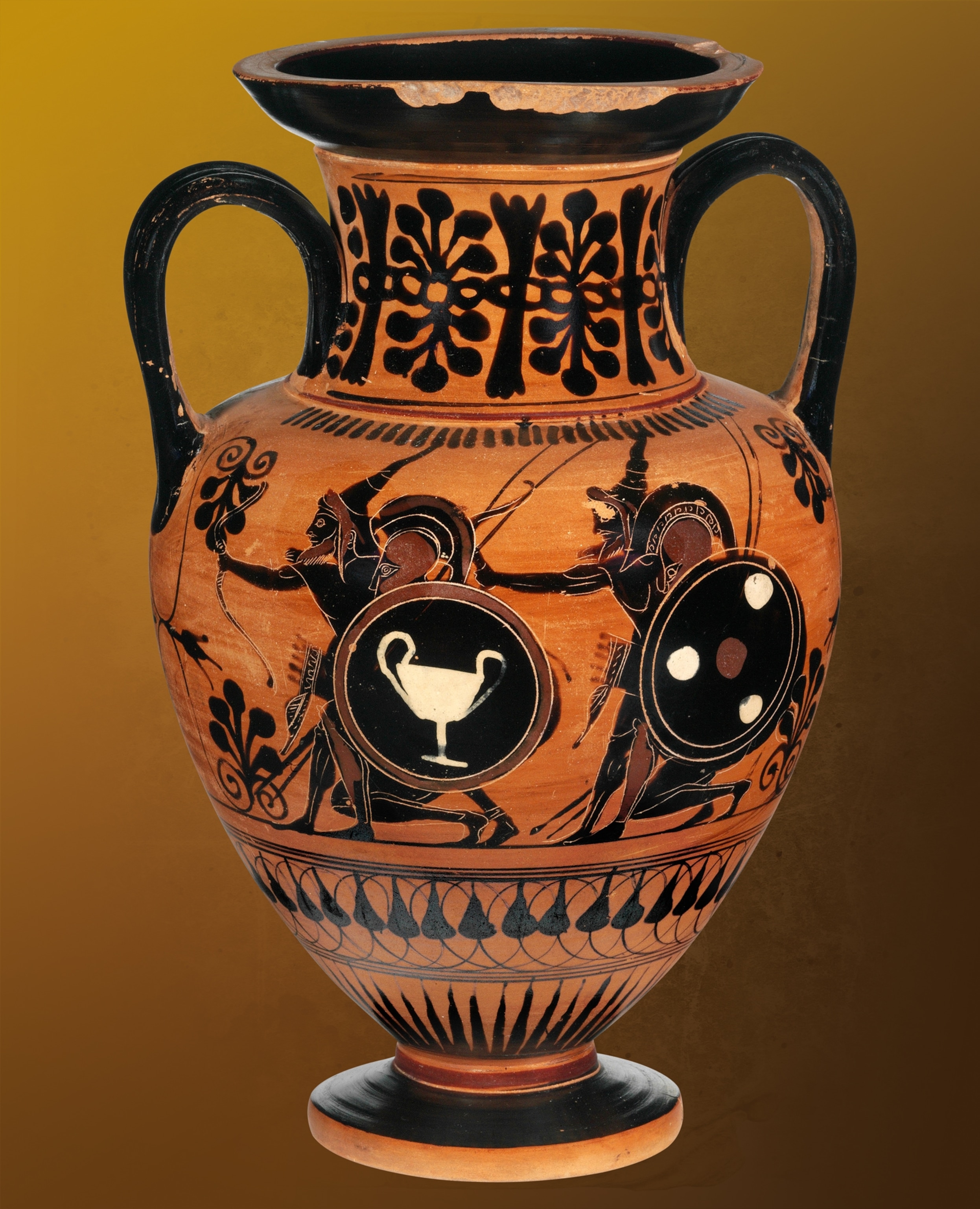 a sixth-century B.C. vase depicting the Skiritai archers