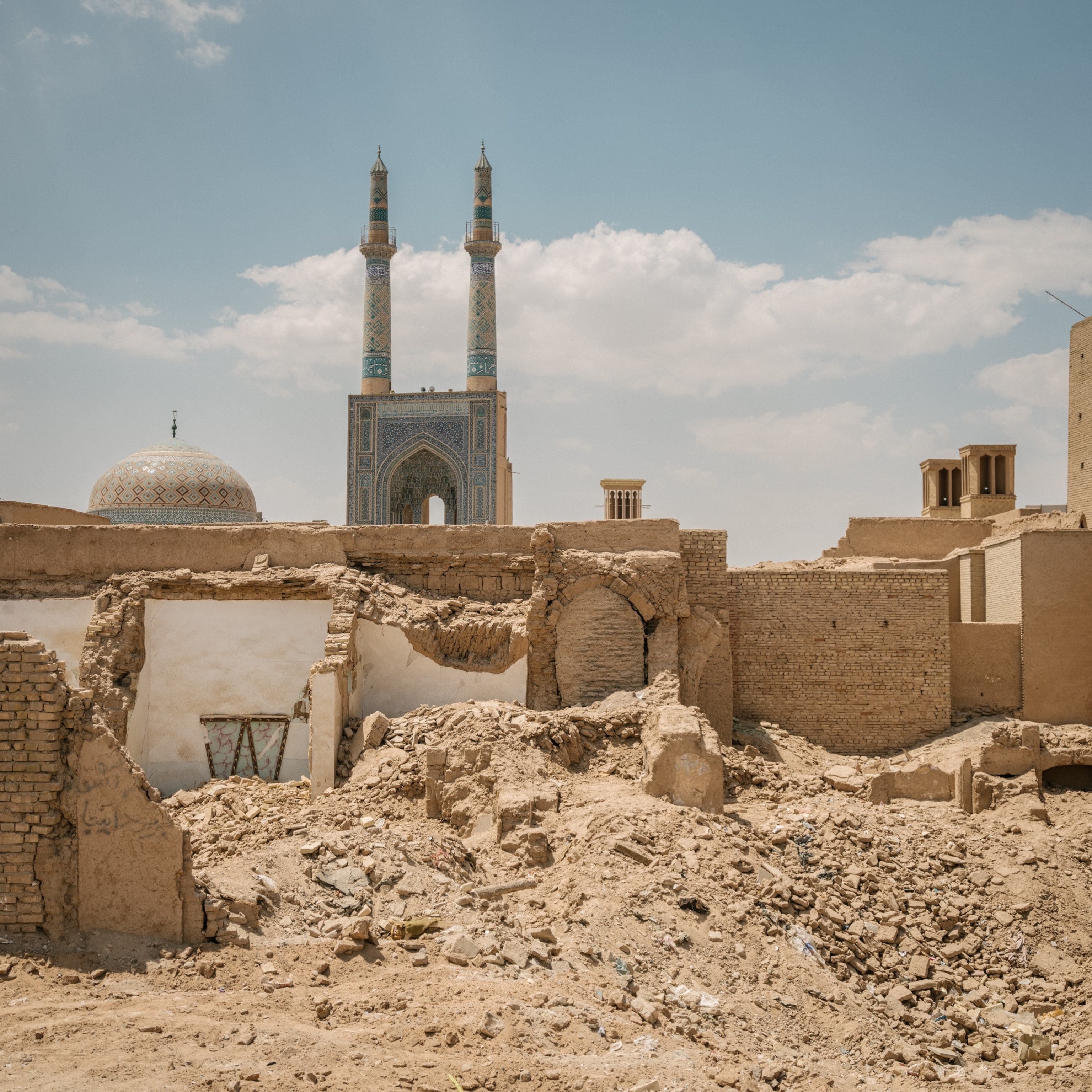 architecture in the old city area of Yazd