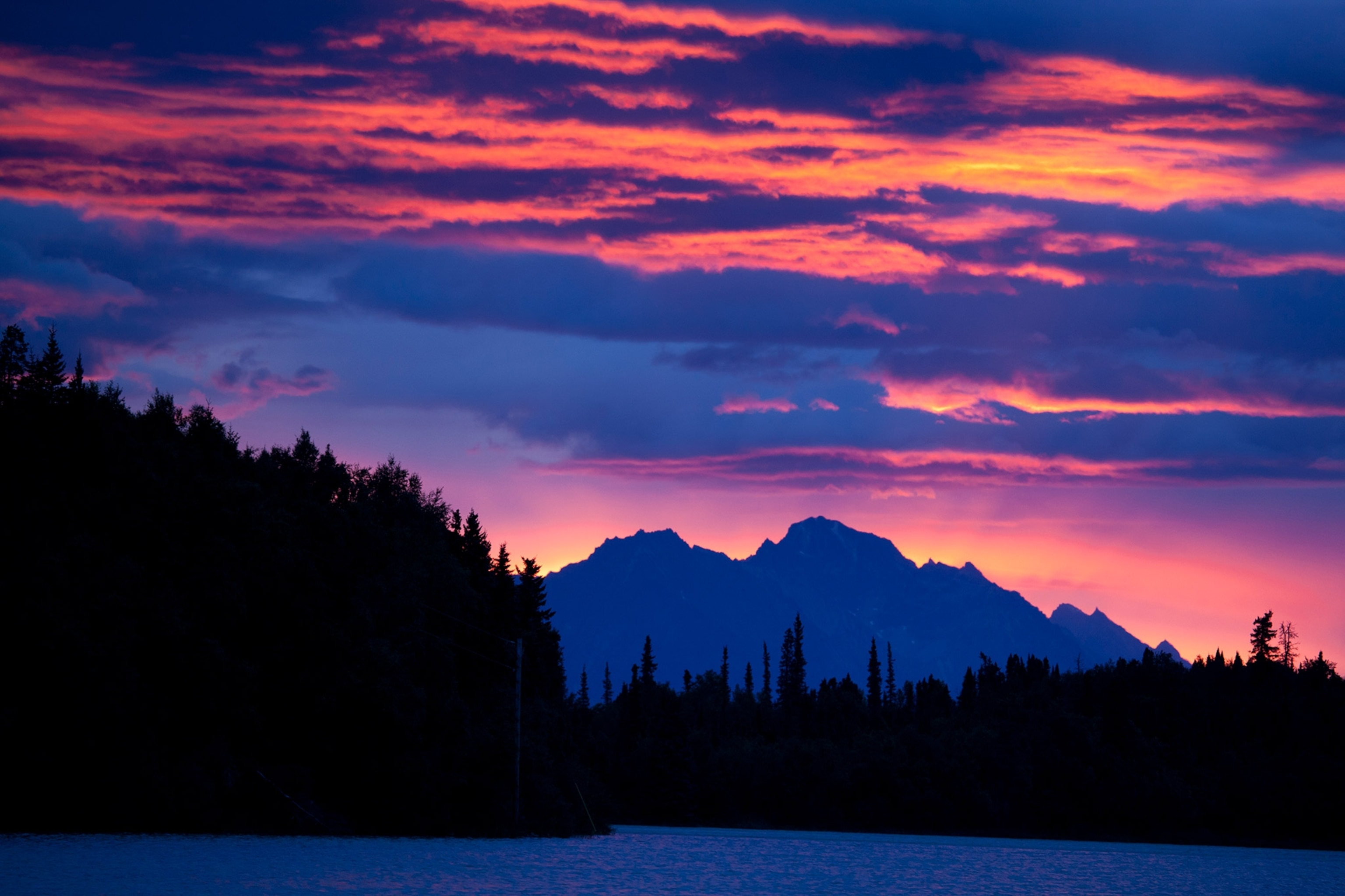 Sunrise above Kijik Mountain in Lake Clark National Park