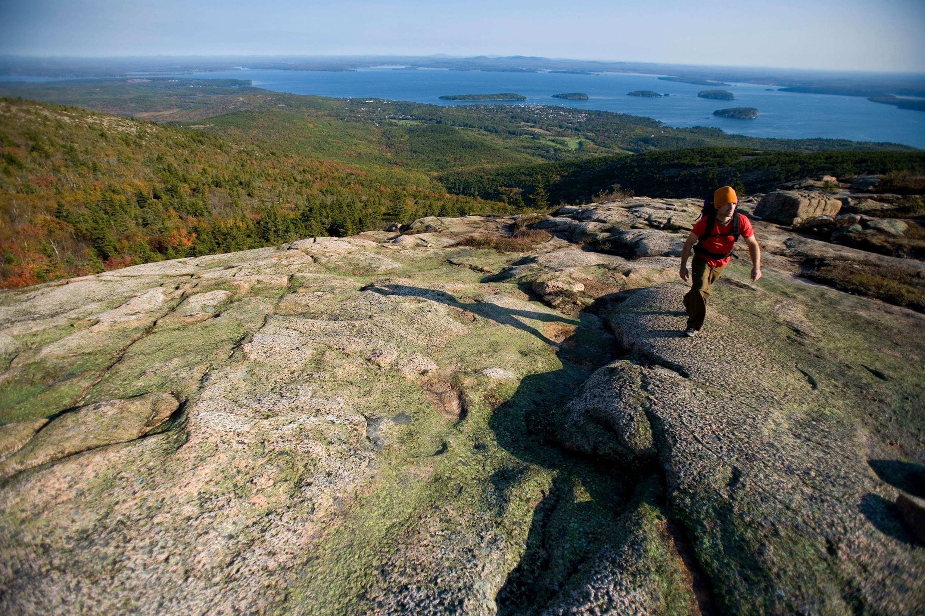 a hiker in Acadia National Park