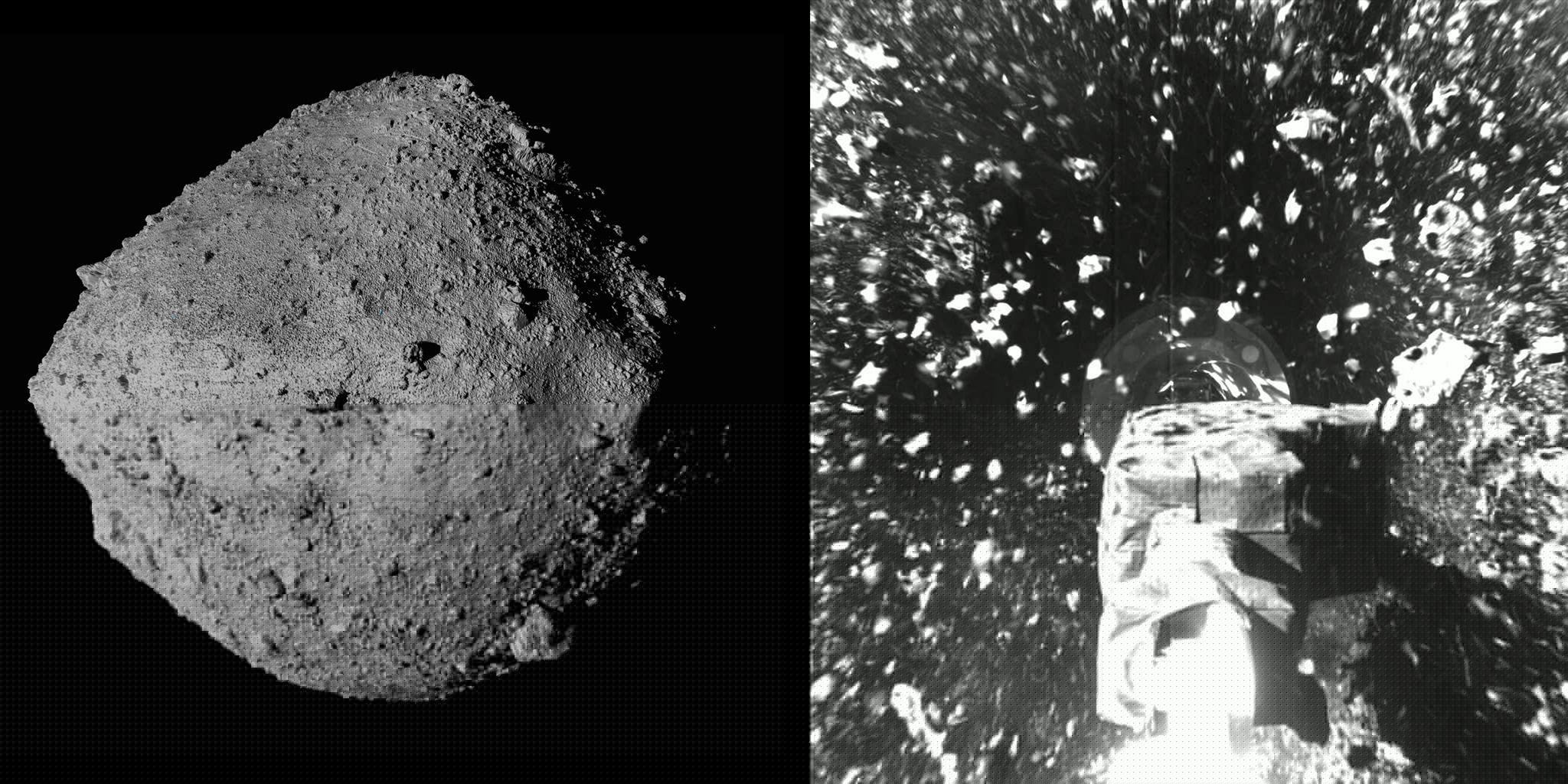 Near-earth asteroid Bennu and sampling arm