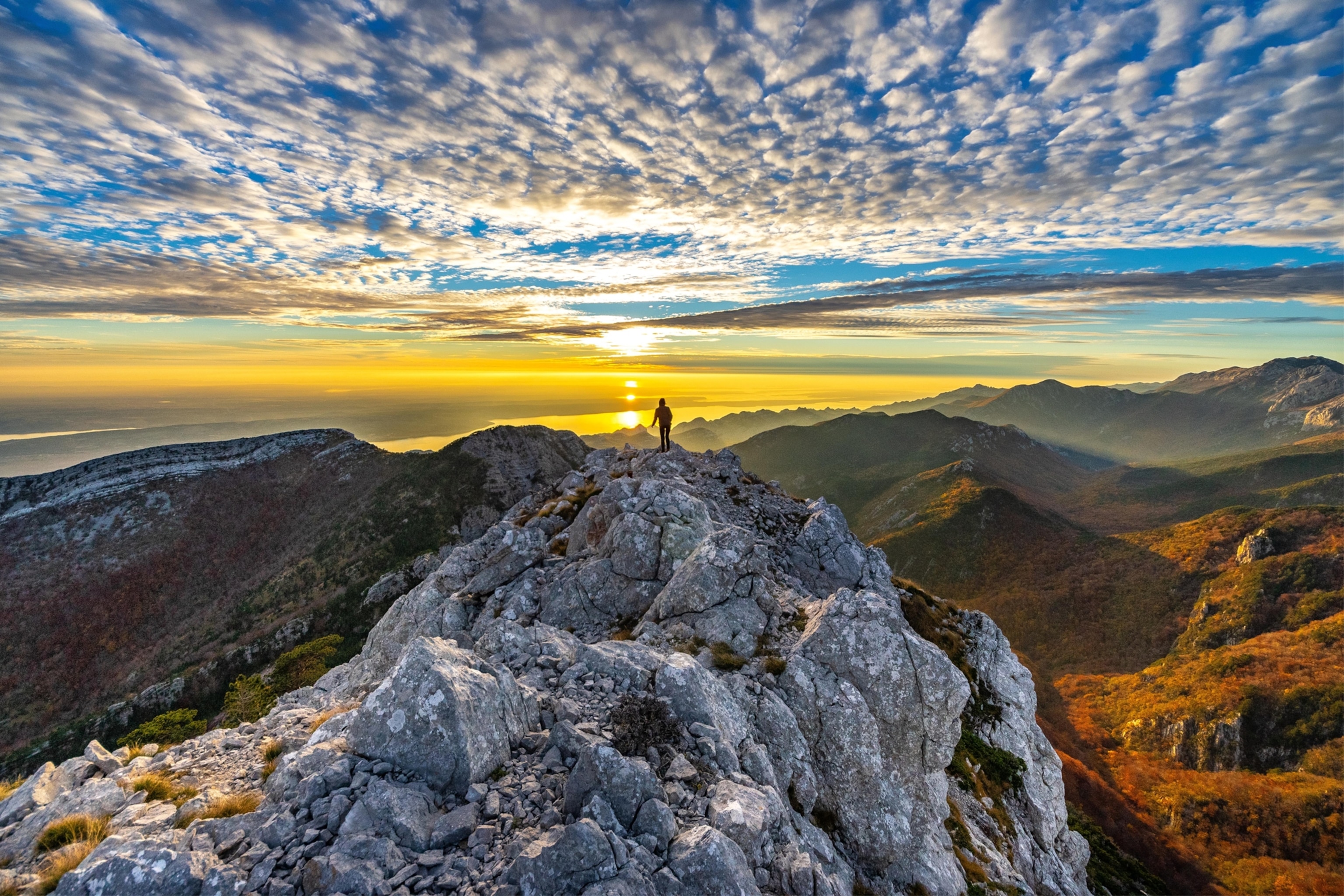 A view from a mountain summit in Zadar, Croatia