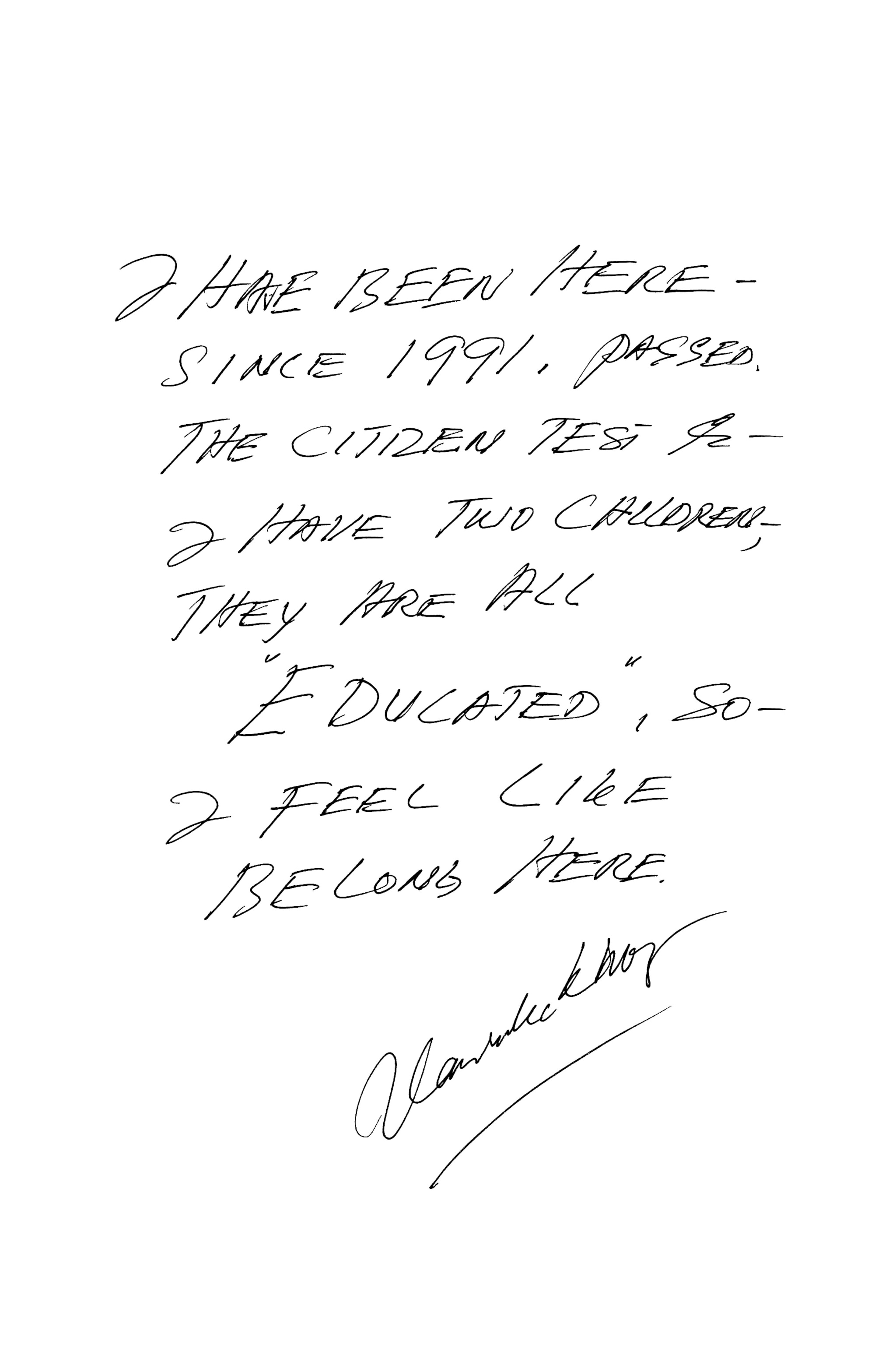 handwritten quote