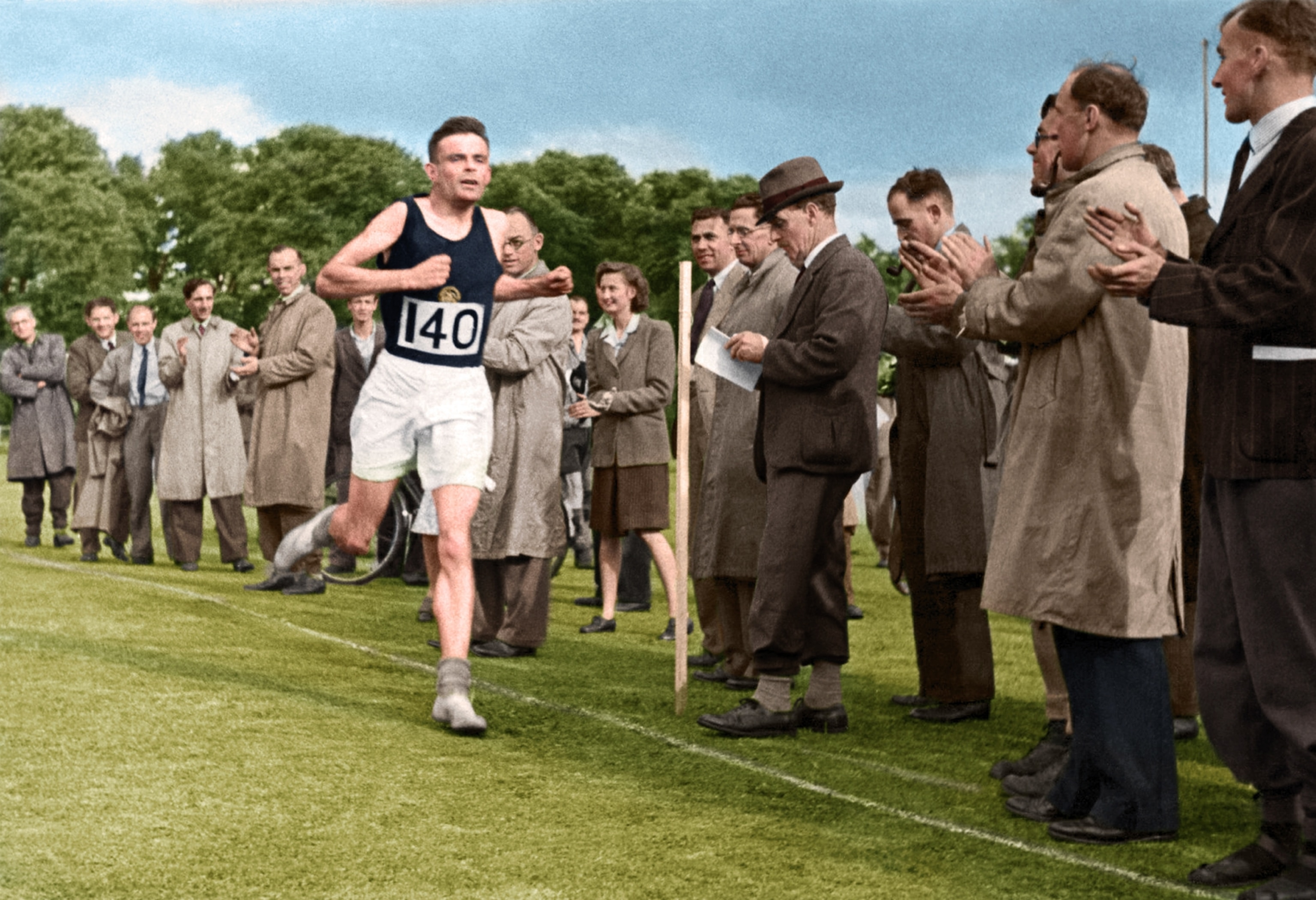 Alan Turing finishing second in a 3-mile race in the UK