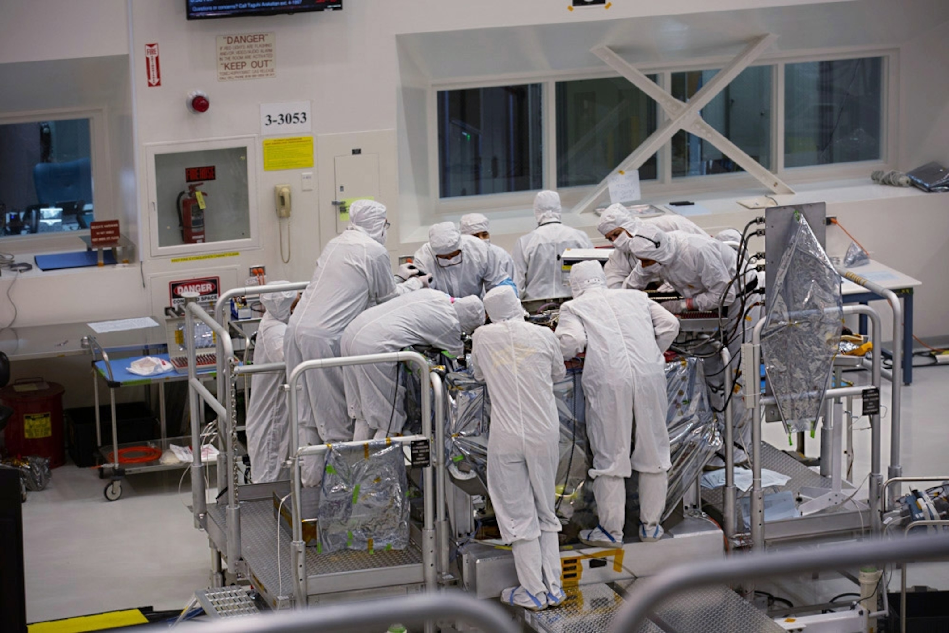 Scientists at work on the mars 2020 rover
