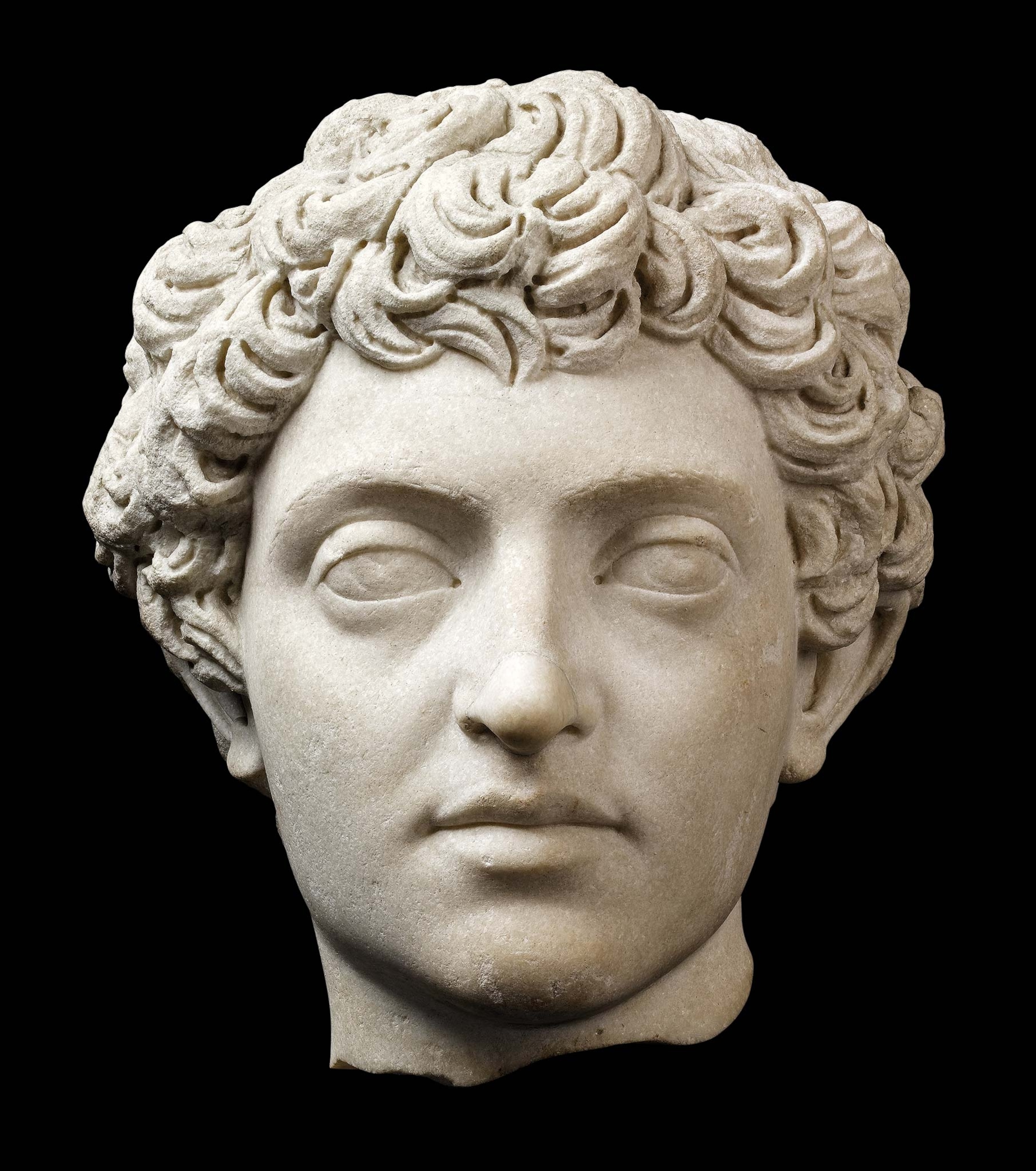 Sculpted around A.D. 139, when he was about 18 years old, this marble sculpture of Marcus Aurelius is clean-shaven, unlike many of his more famous depictions.