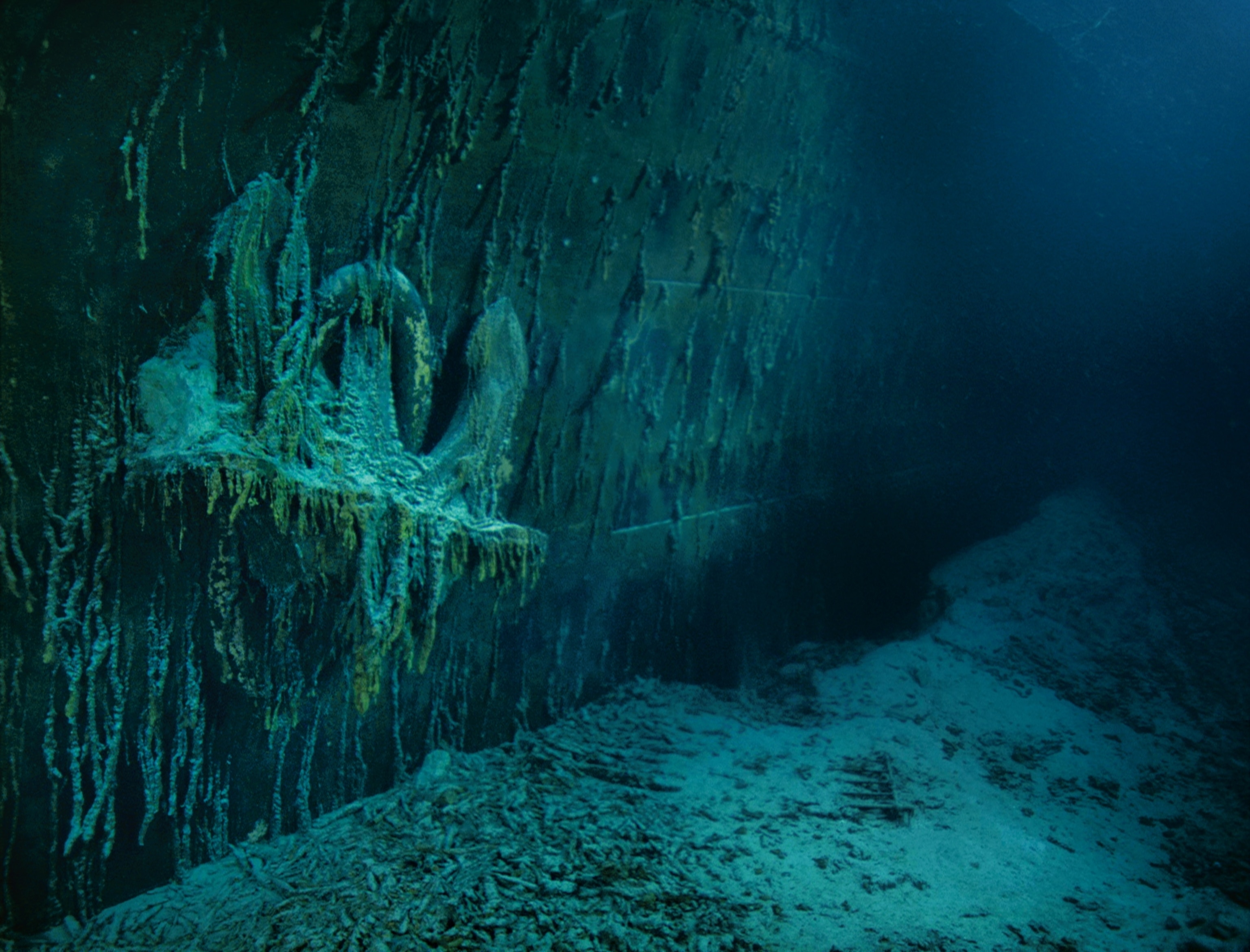 the Titanic's rusting port anchor