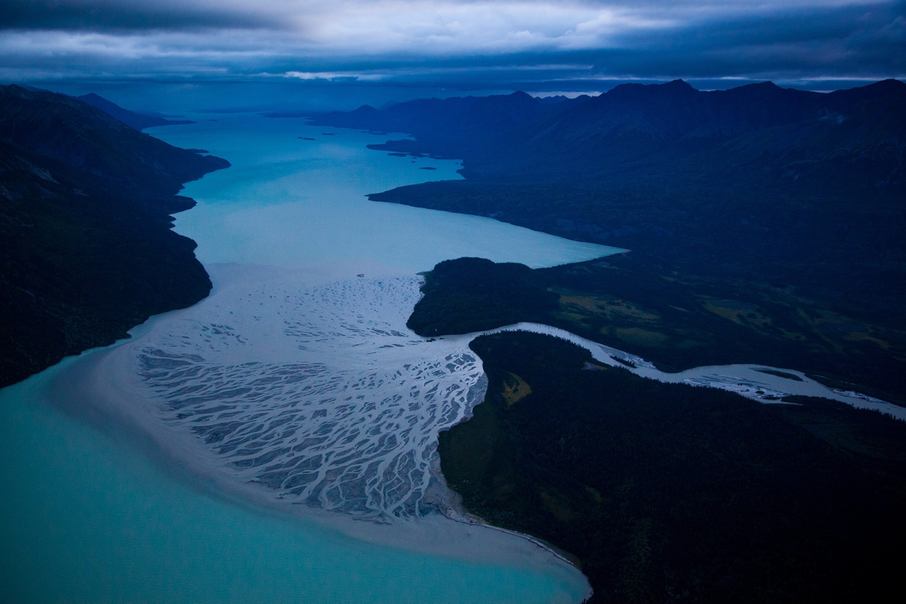 The Tlikakila River carrying ash from Iliamna Volcano in Lake Clark National Park