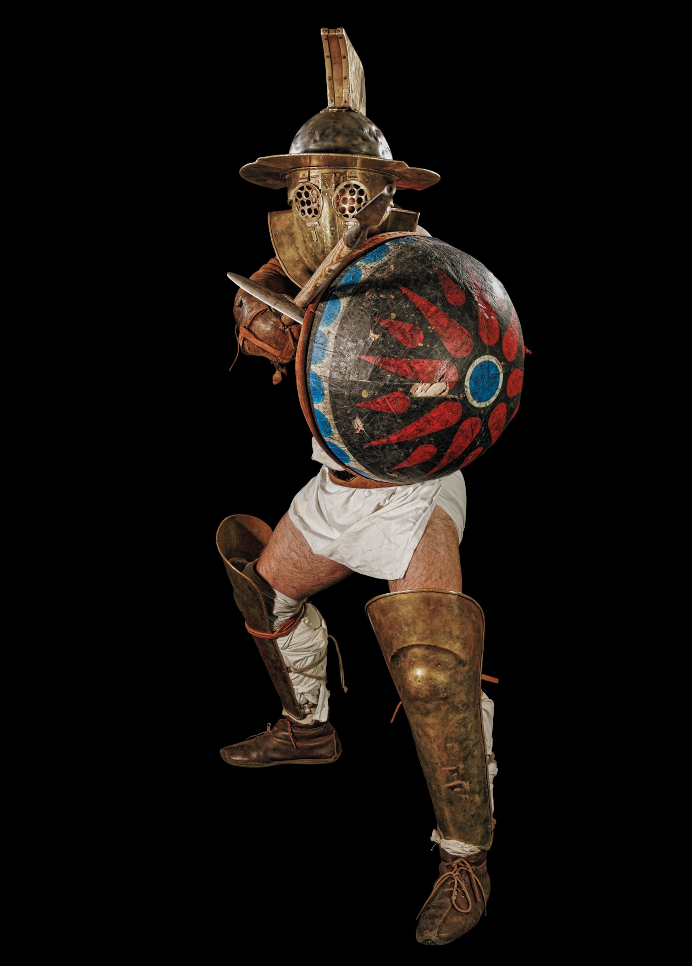 With a spear and small shield, the hoplomachus—from the Greek for “armored fighter”—was intended to recall typical Greek warriors.
