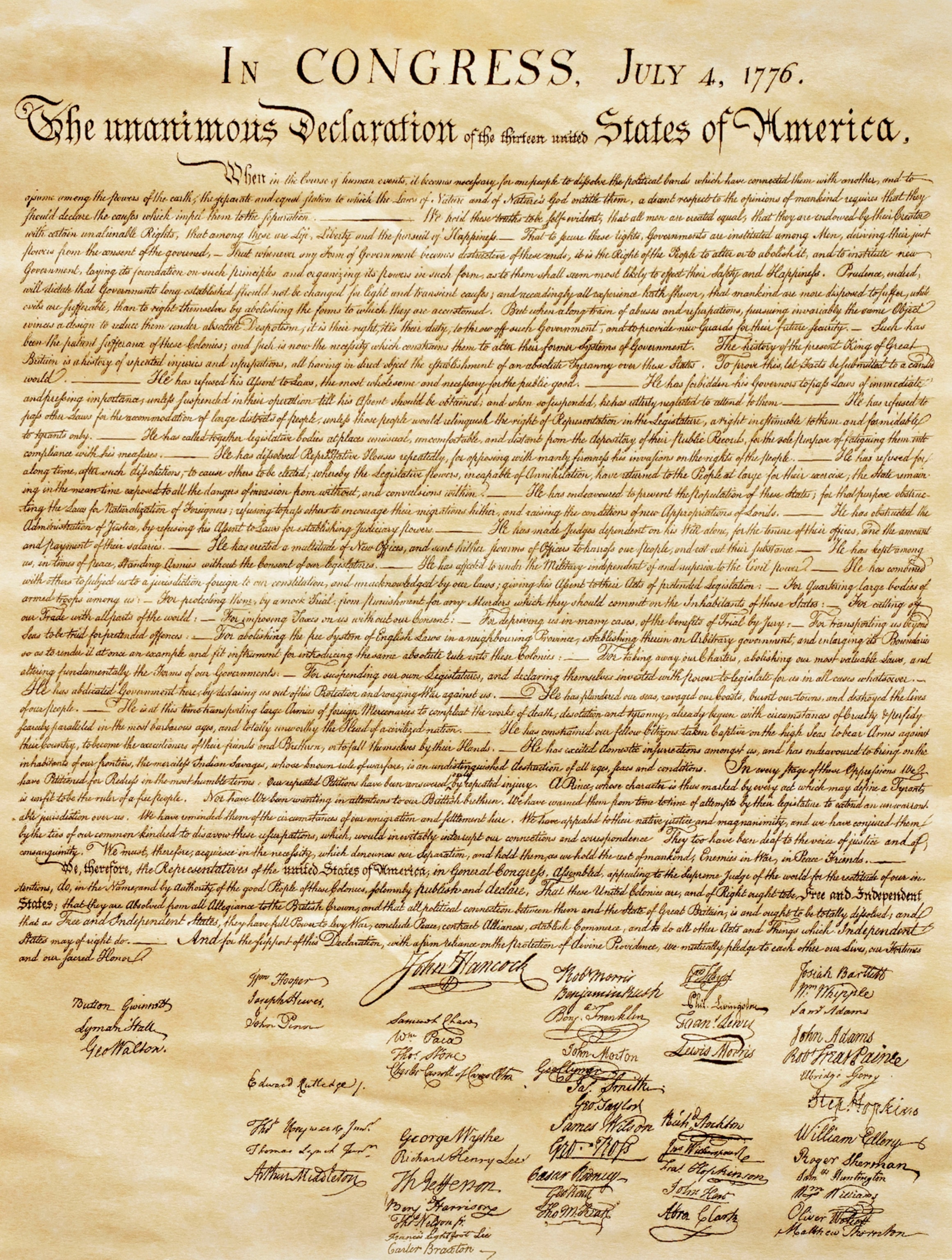 Engravers made copies of the Declaration of Independence, but the original is housed in the National Archives.